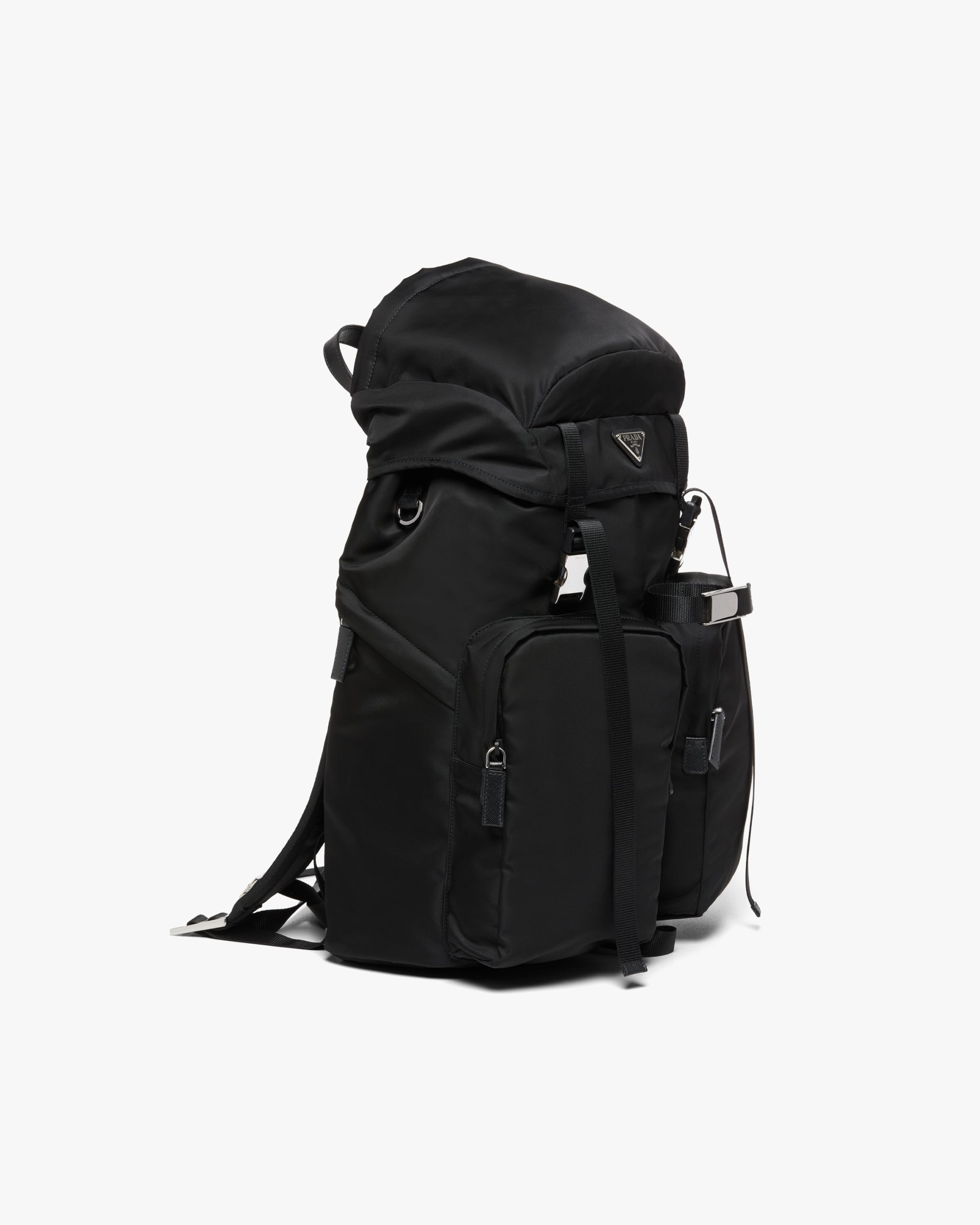 Black Re-Nylon and Saffiano leather backpack - Image 3