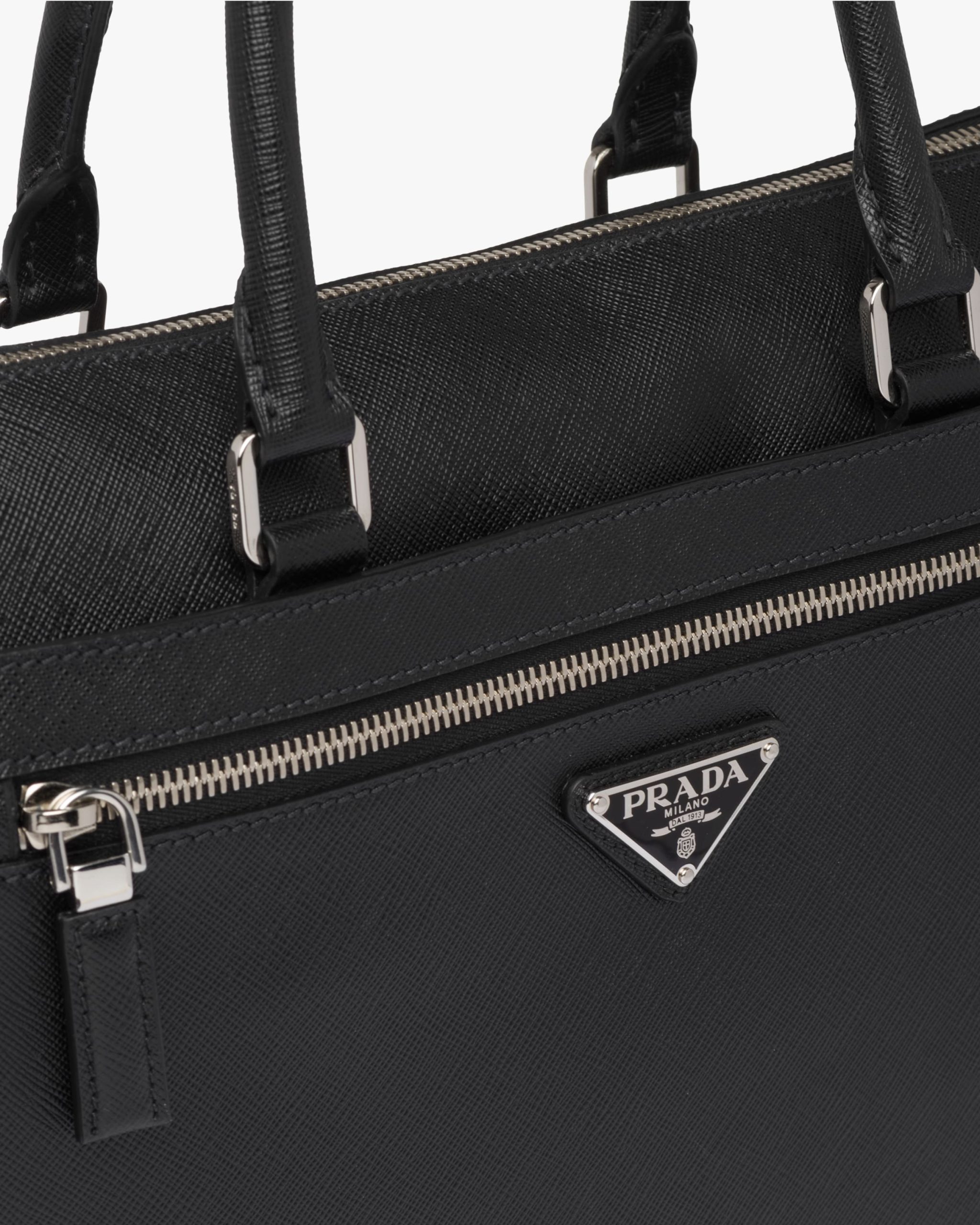 Black Saffiano Leather Tote Bag - Image 6