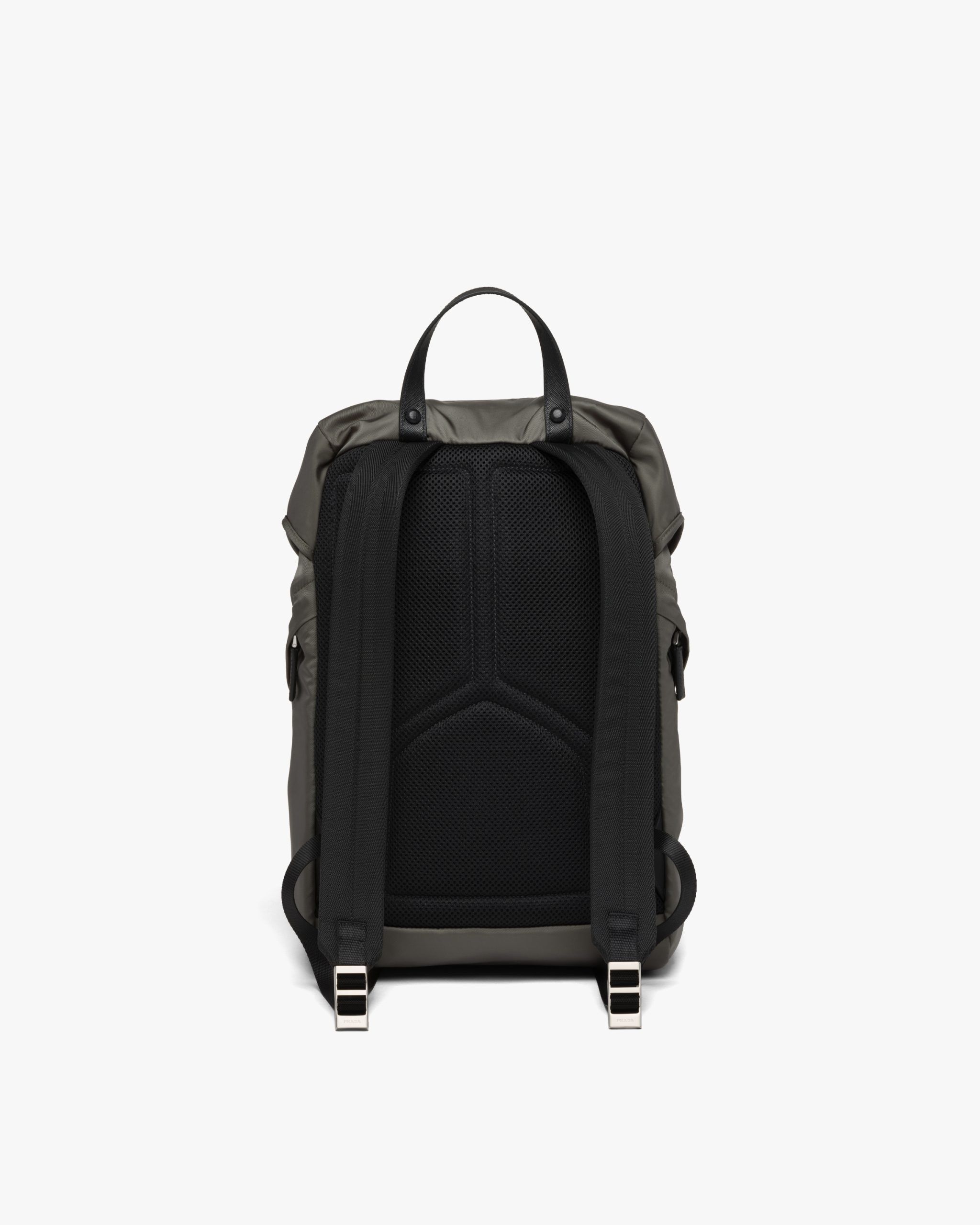 Forest Green Re-Nylon and Saffiano leather backpack - Image 4