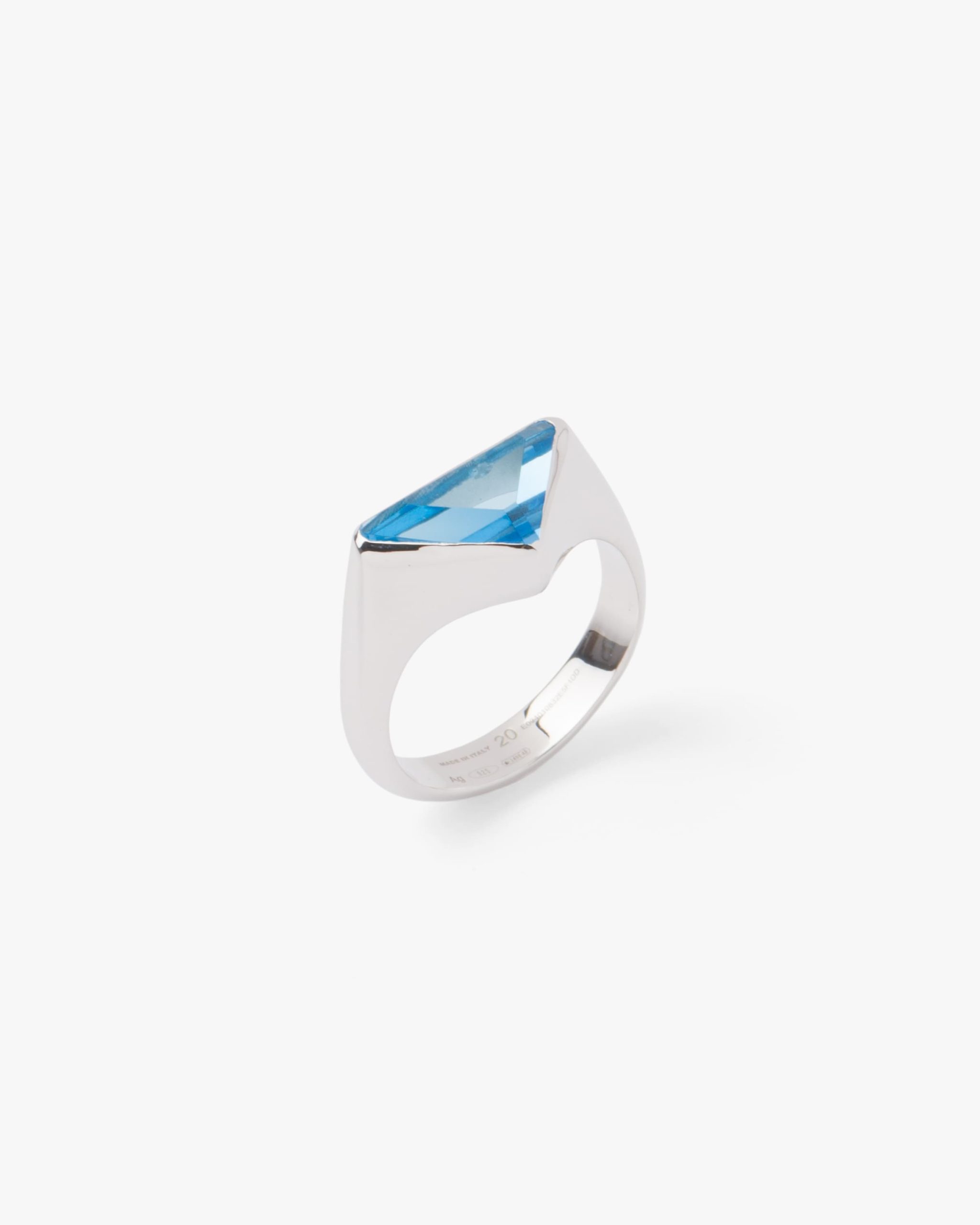 Silver/topaz Swiss Blue Topaz logo ring - Image 3