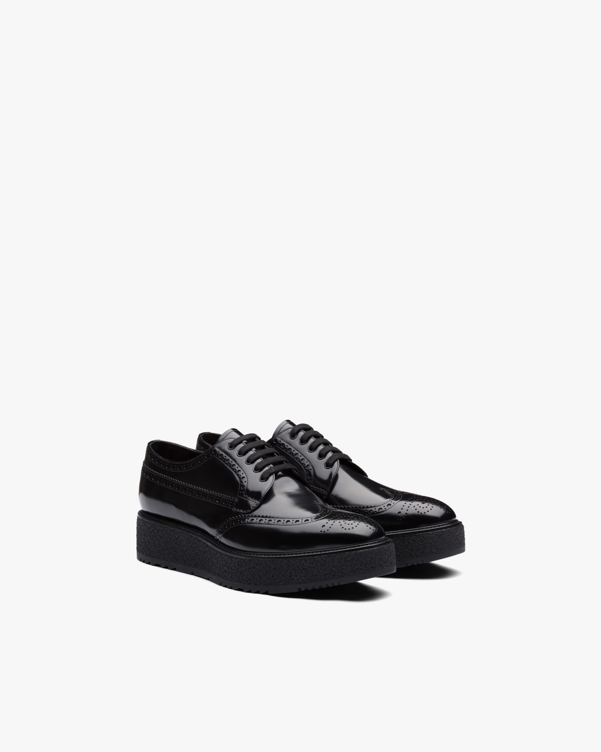 Black Brushed leather derby shoes