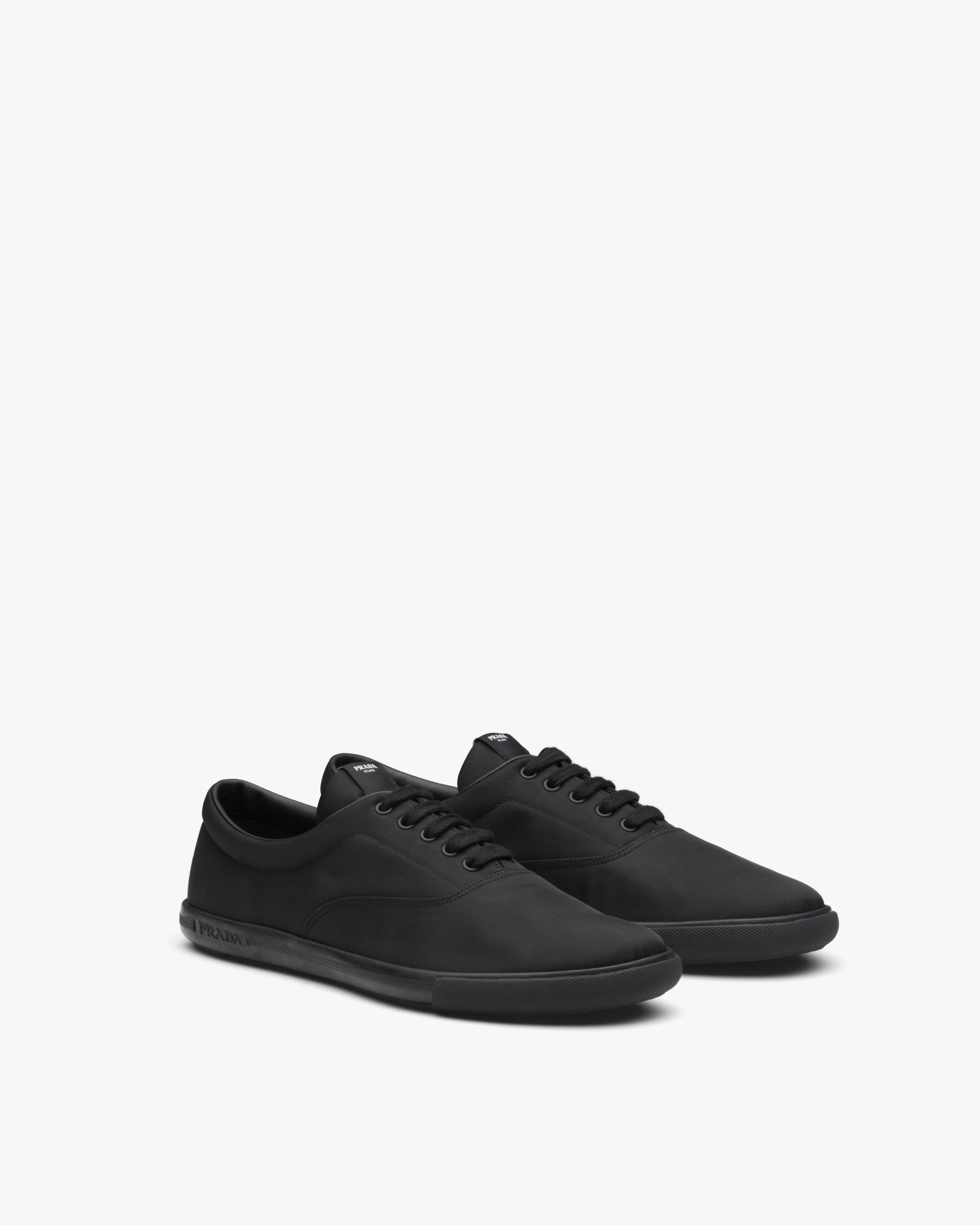 Black Nylon lace-up sneakers