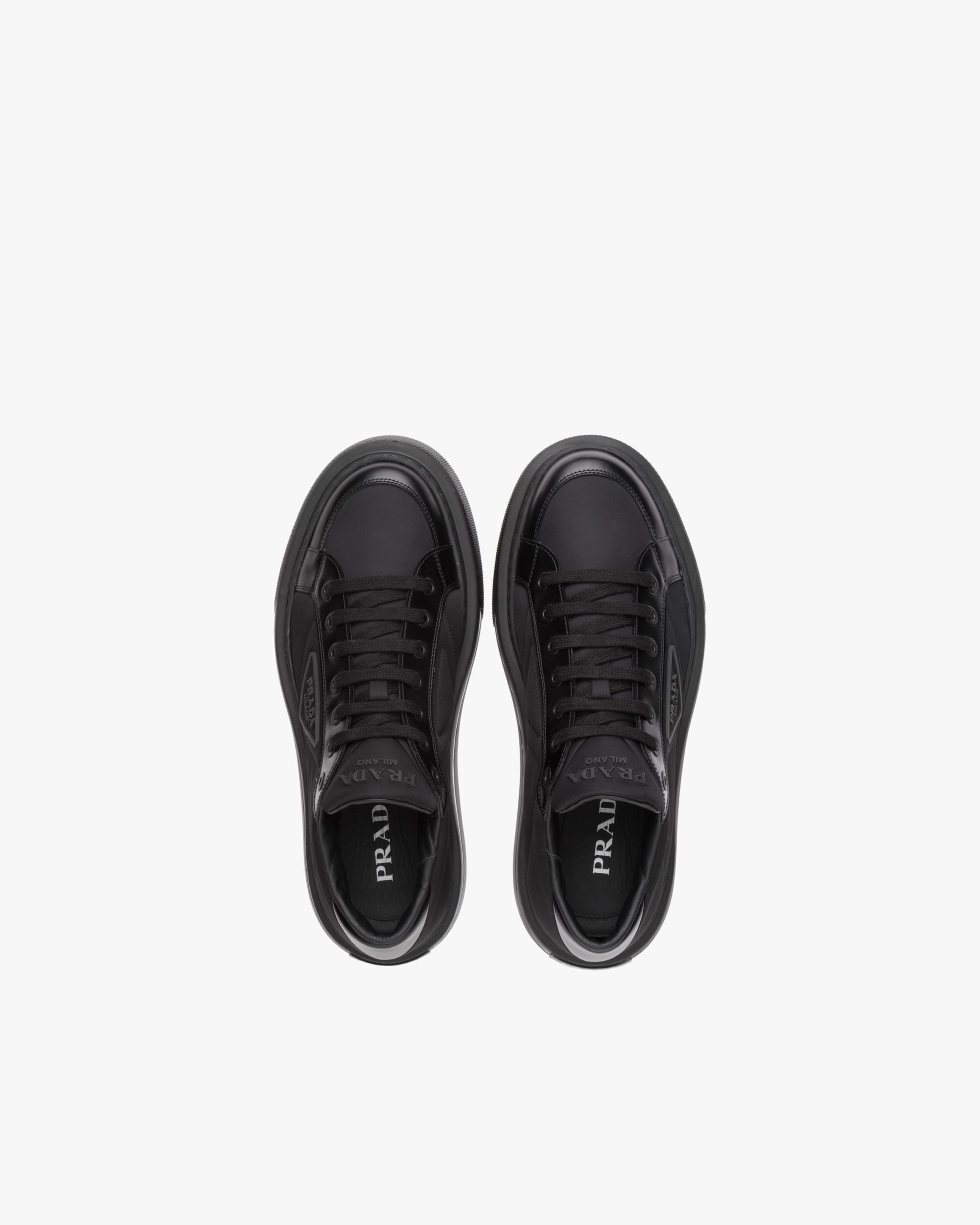 Black Prada Macro Re-Nylon and brushed leather sneakers - Image 4