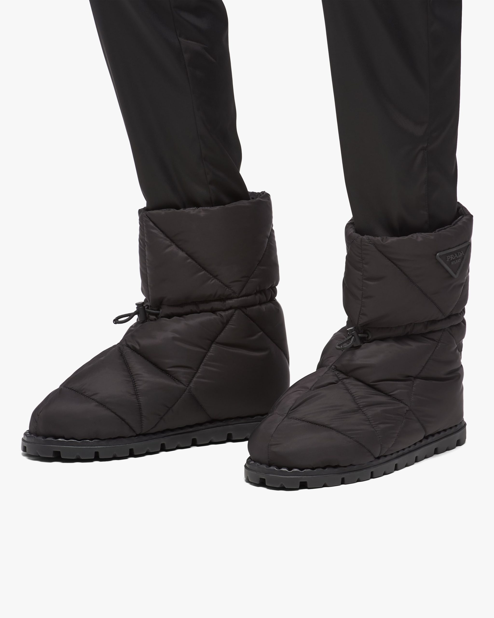 Black Quilted nylon fabric booties - Image 5