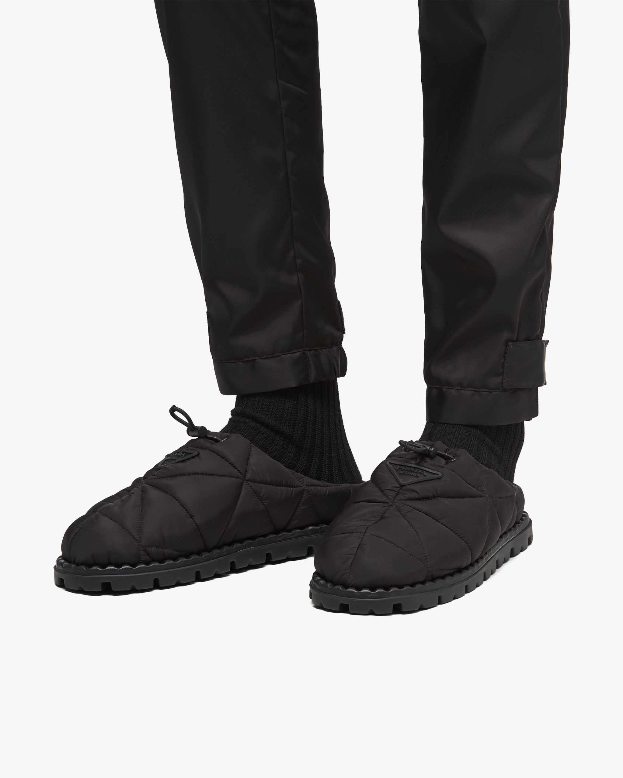 Black Quilted nylon sandals - Image 5