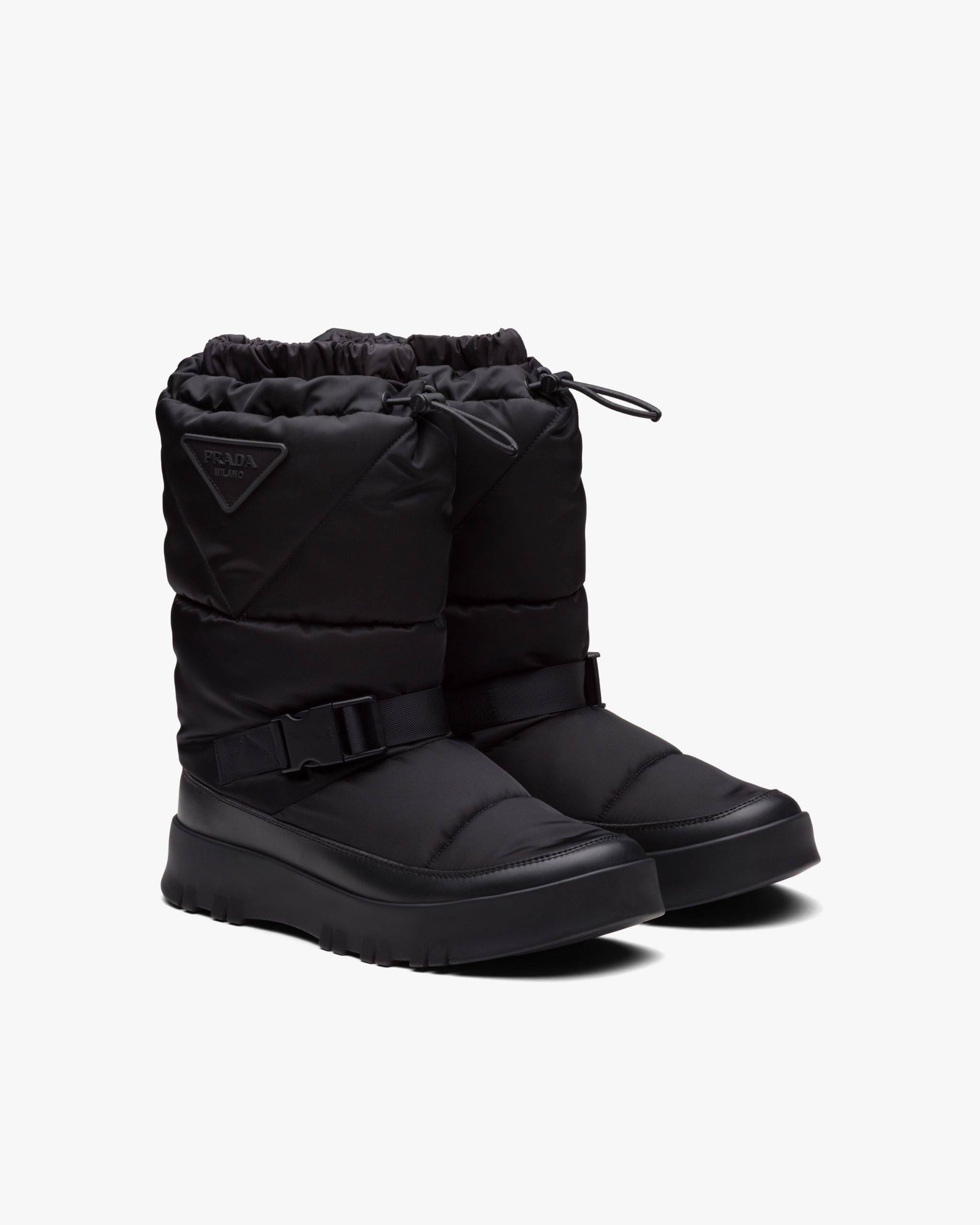 Black Re-Nylon Gabardine booties
