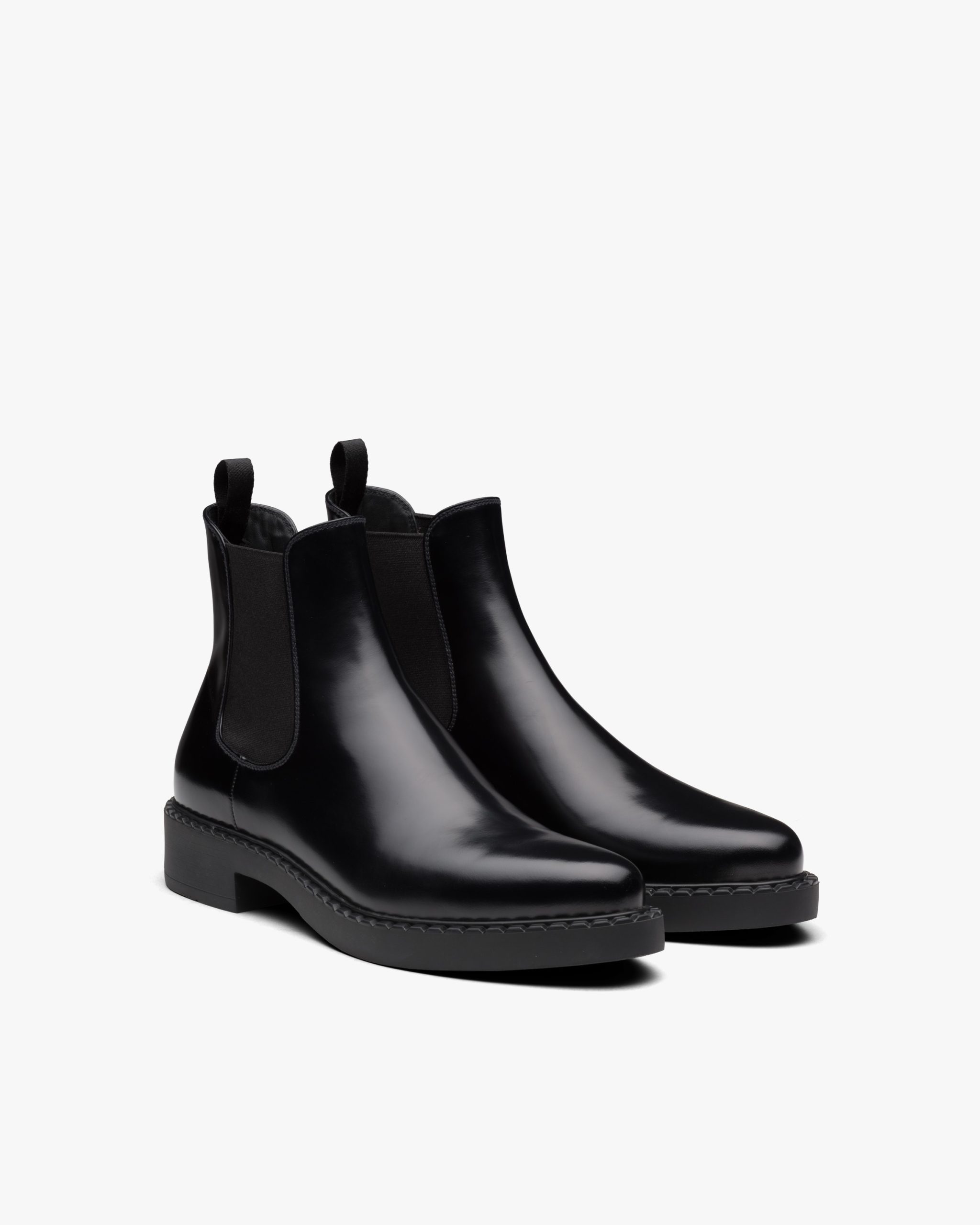 Black Sharp brushed leather Chelsea boots