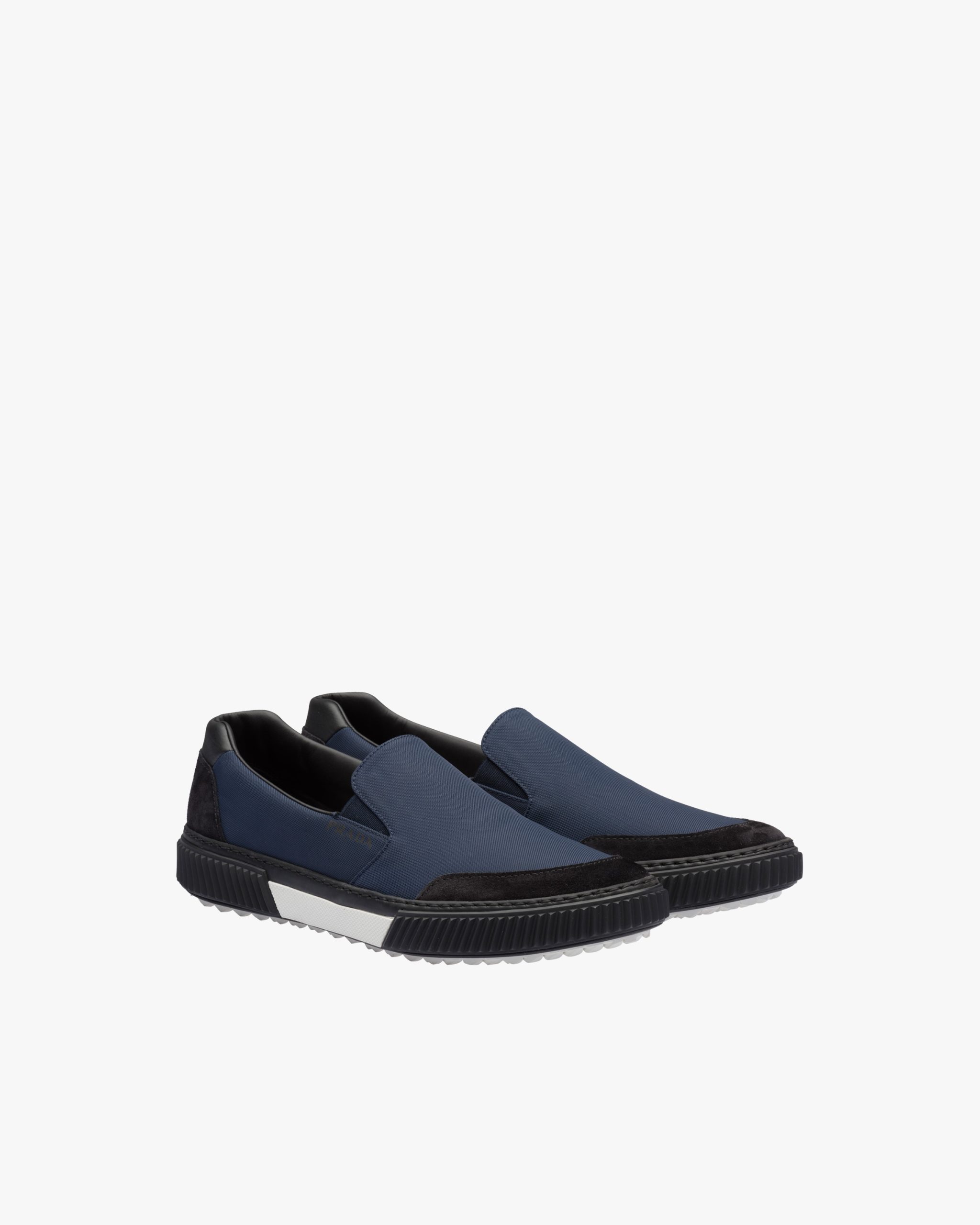 Black/ultramarine Stratus Suede And Technicial Fabric Slip-On Sneakers