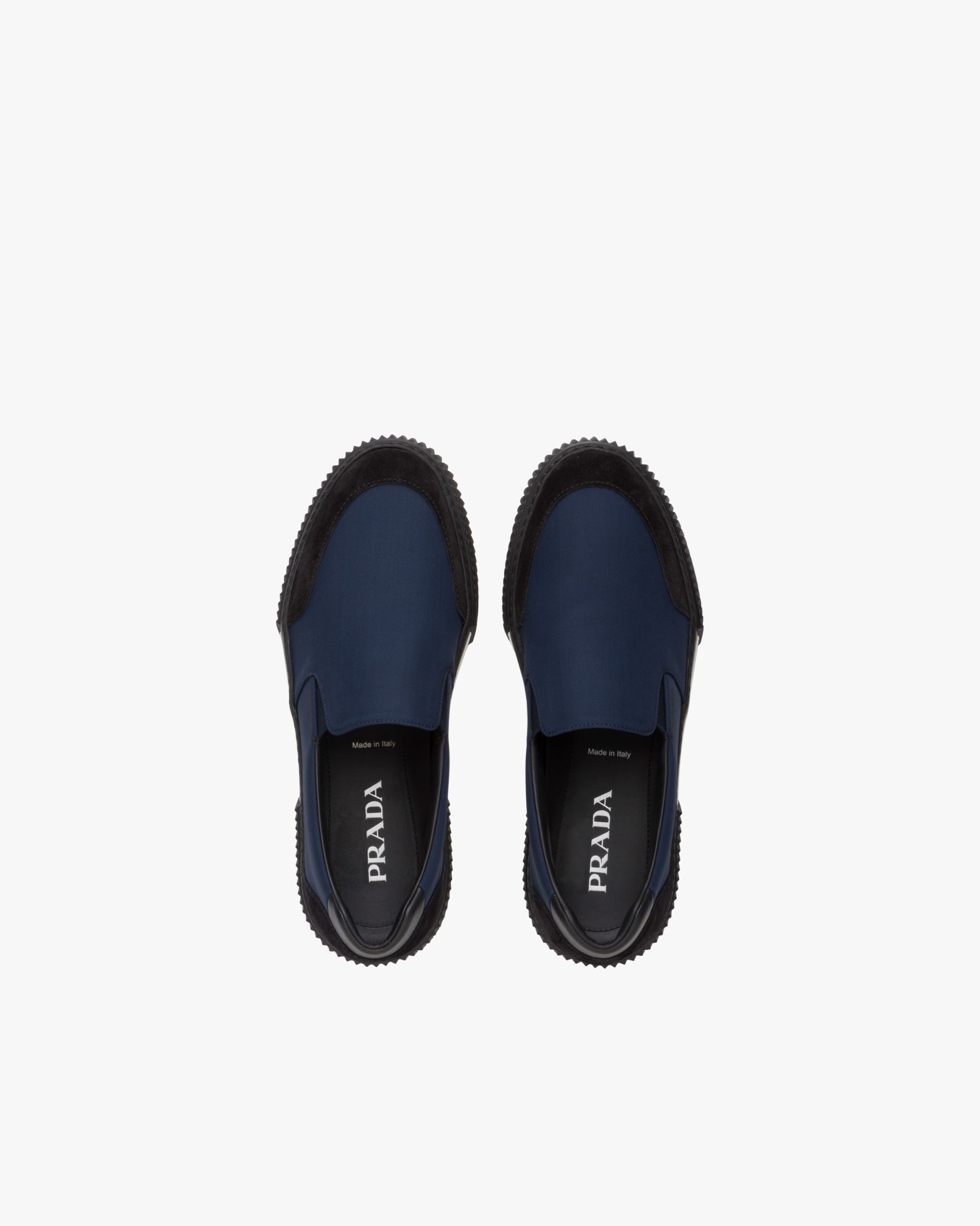 Black/ultramarine Stratus Suede And Technicial Fabric Slip-On Sneakers - Image 3