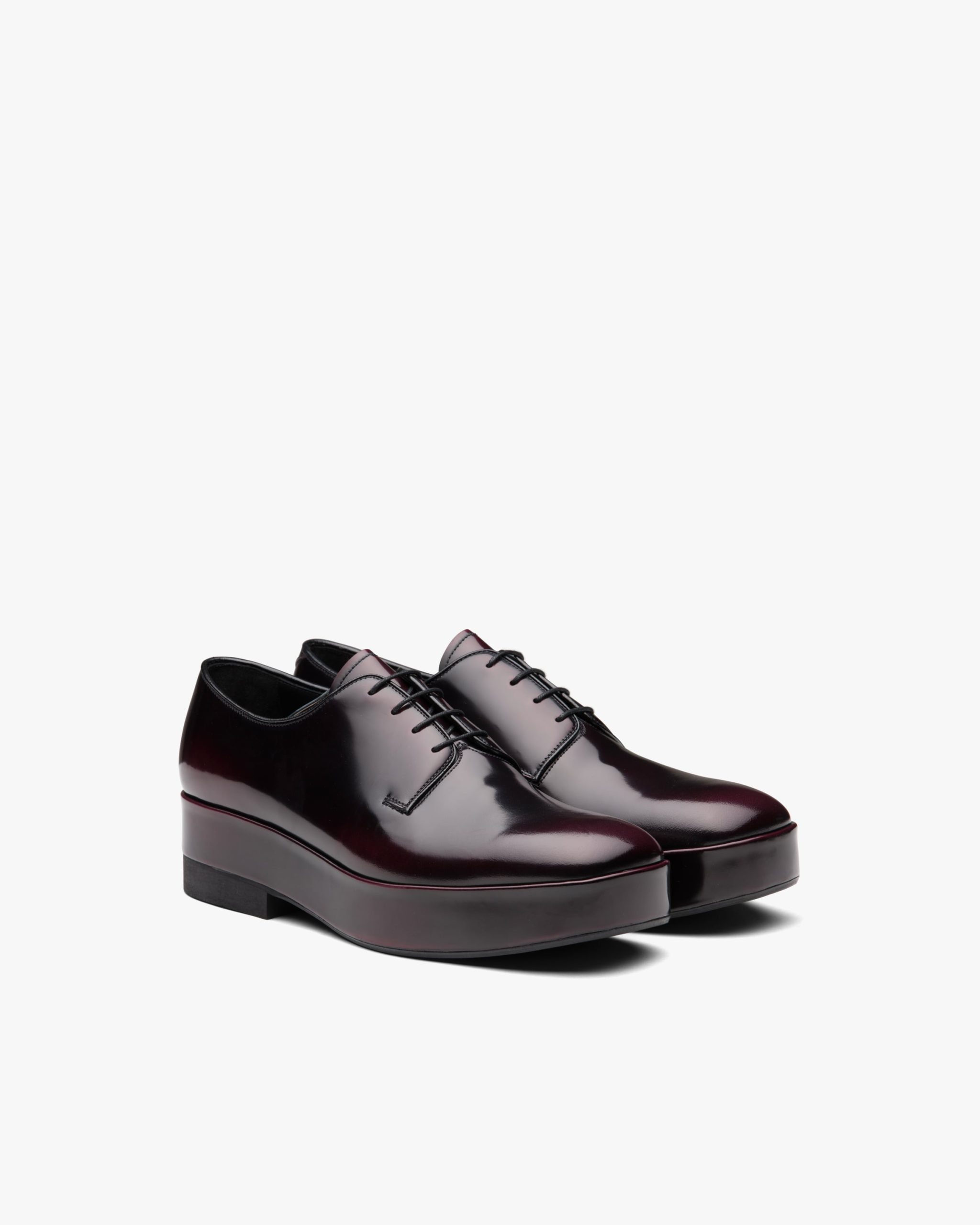 Garnet Brushed leather laced derby shoes