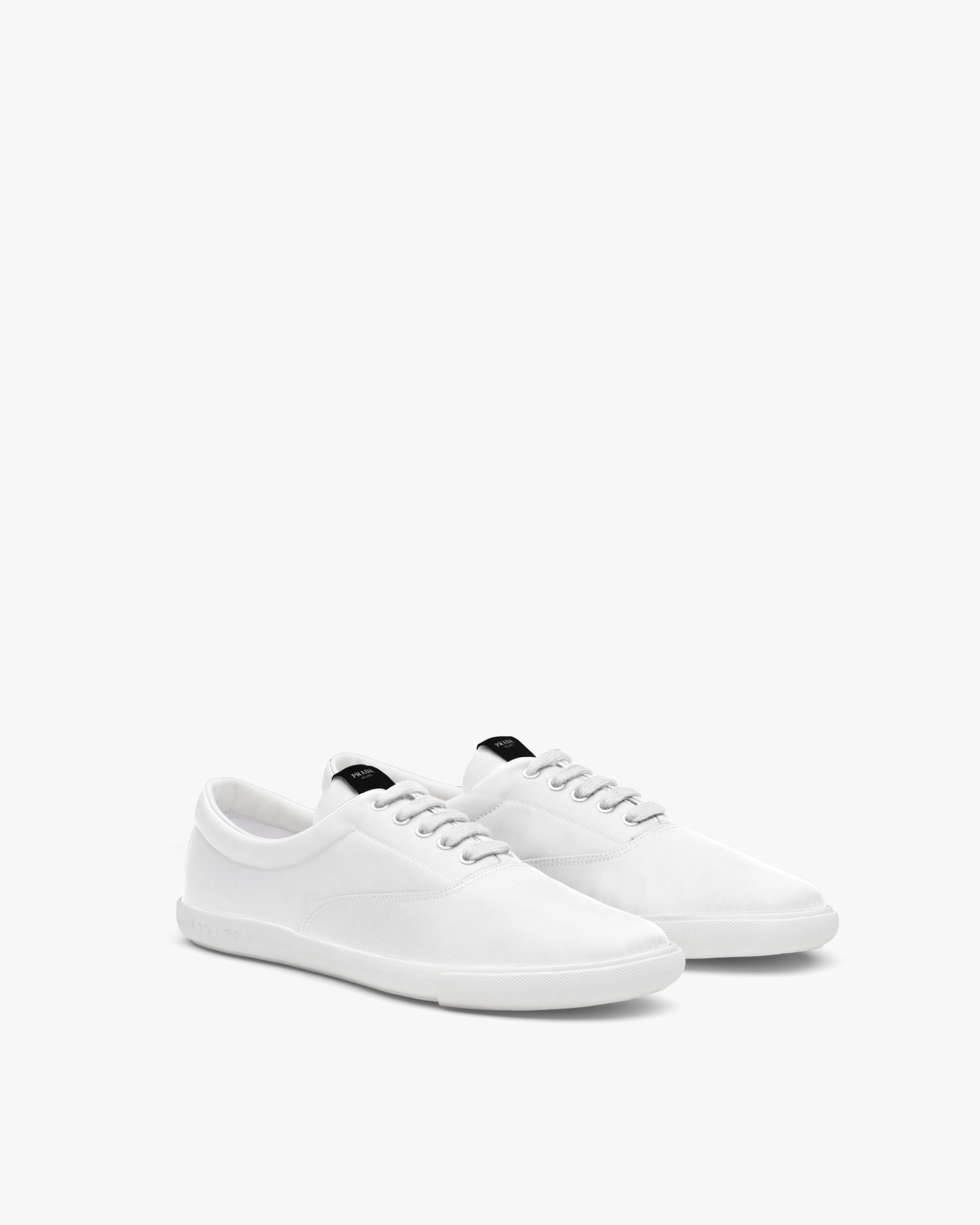 White Nylon lace-up sneakers