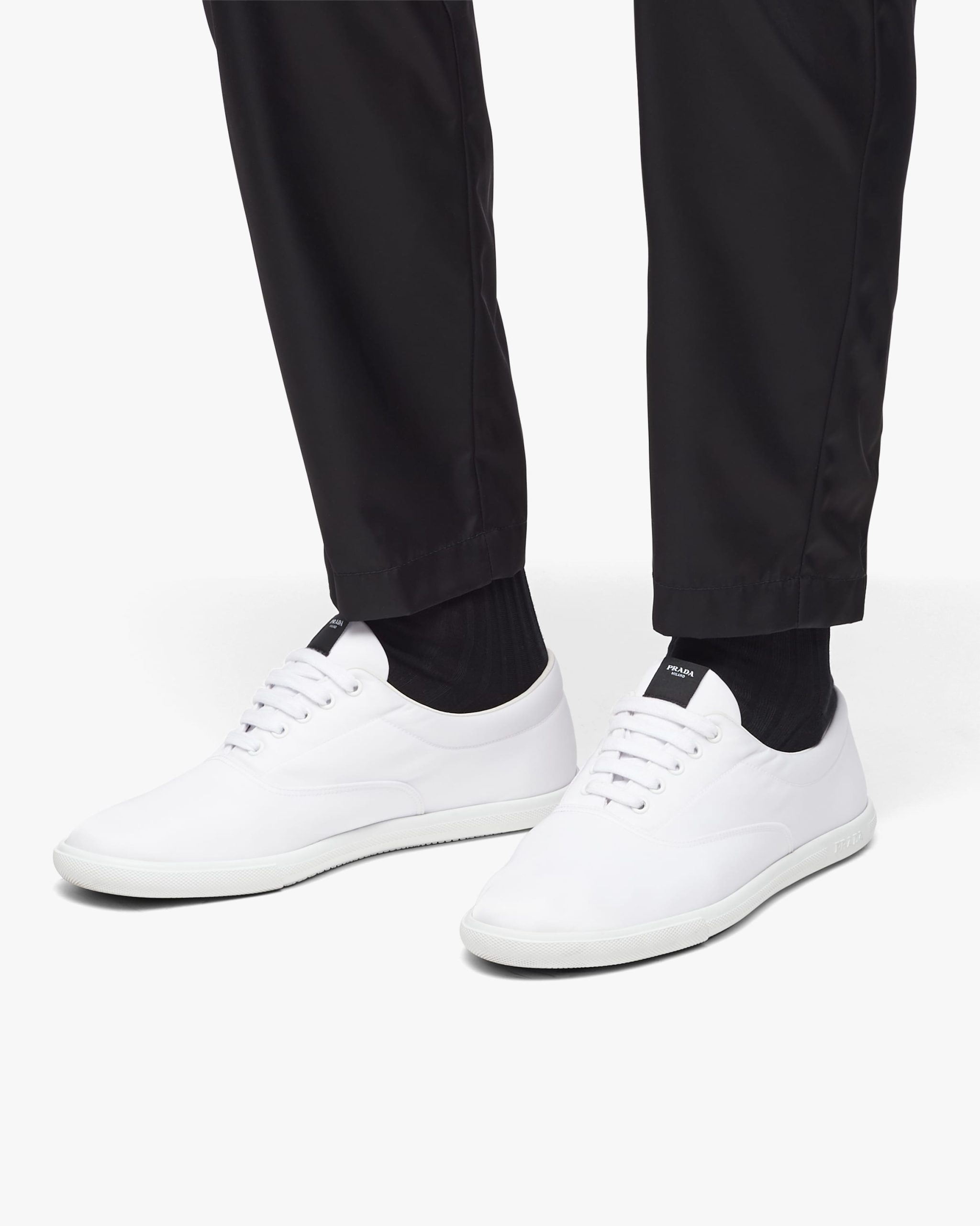 White Nylon lace-up sneakers - Image 5