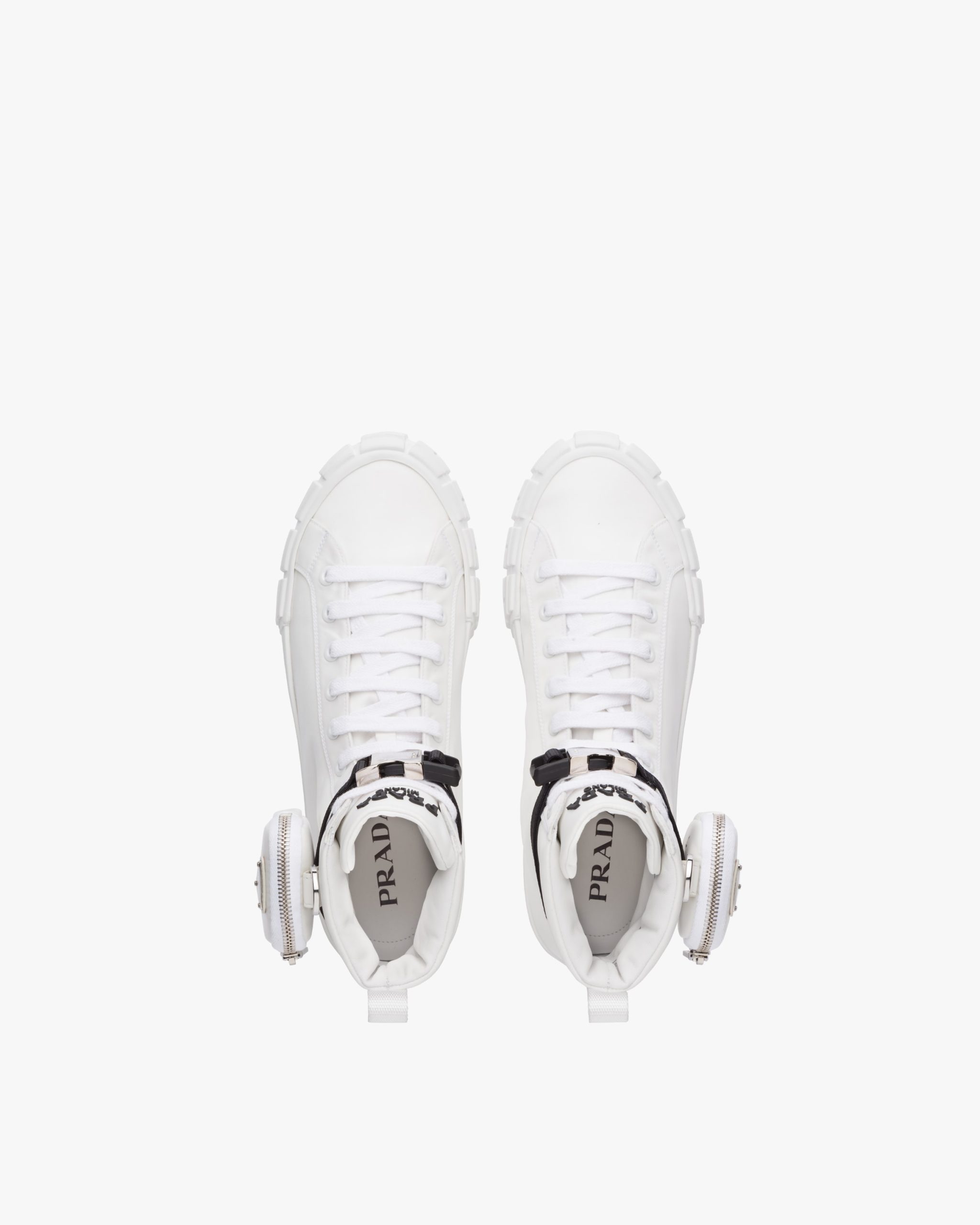 White Prada Wheel Re-Nylon high-top sneakers - Image 3
