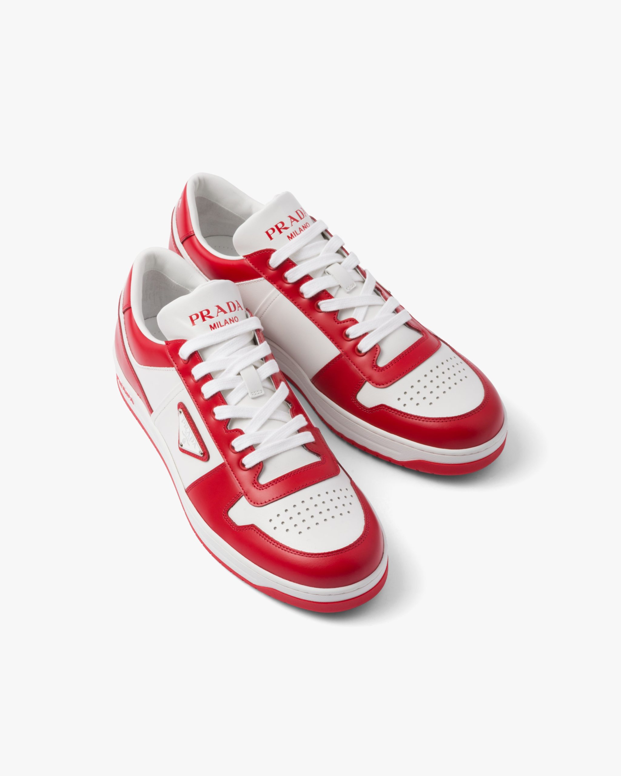 White/lacquer Red Downtown leather sneakers - Image 3