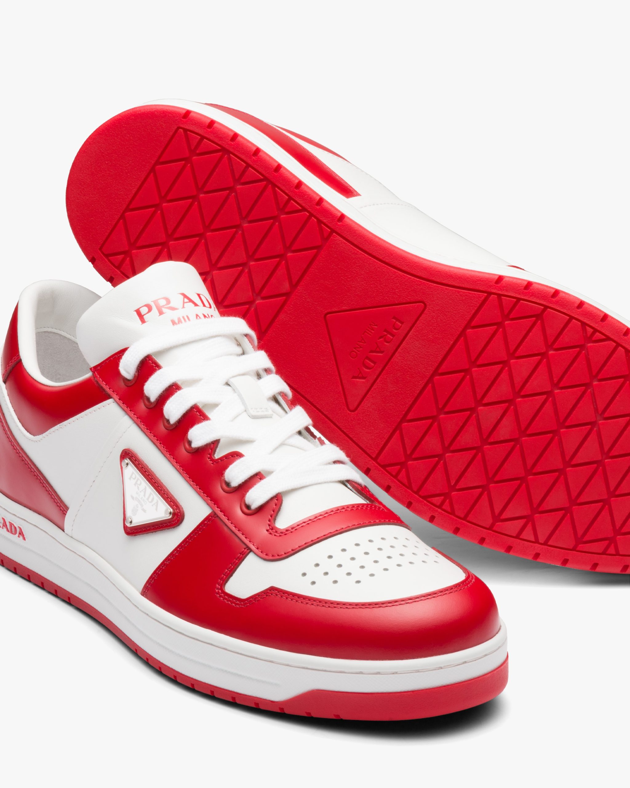 White/lacquer Red Downtown leather sneakers - Image 5