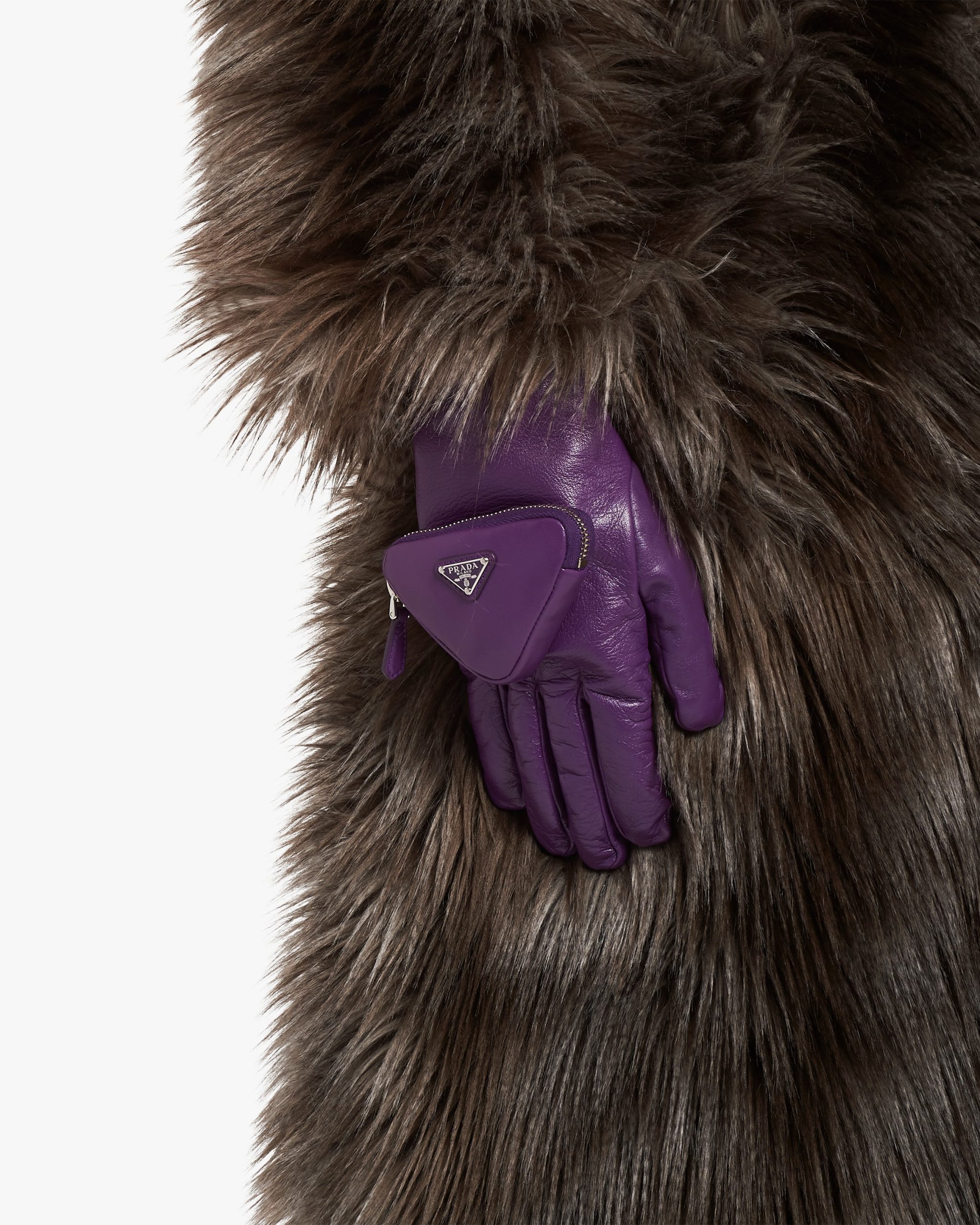 Cyclamen Nappa leather gloves with pouch - Image 2