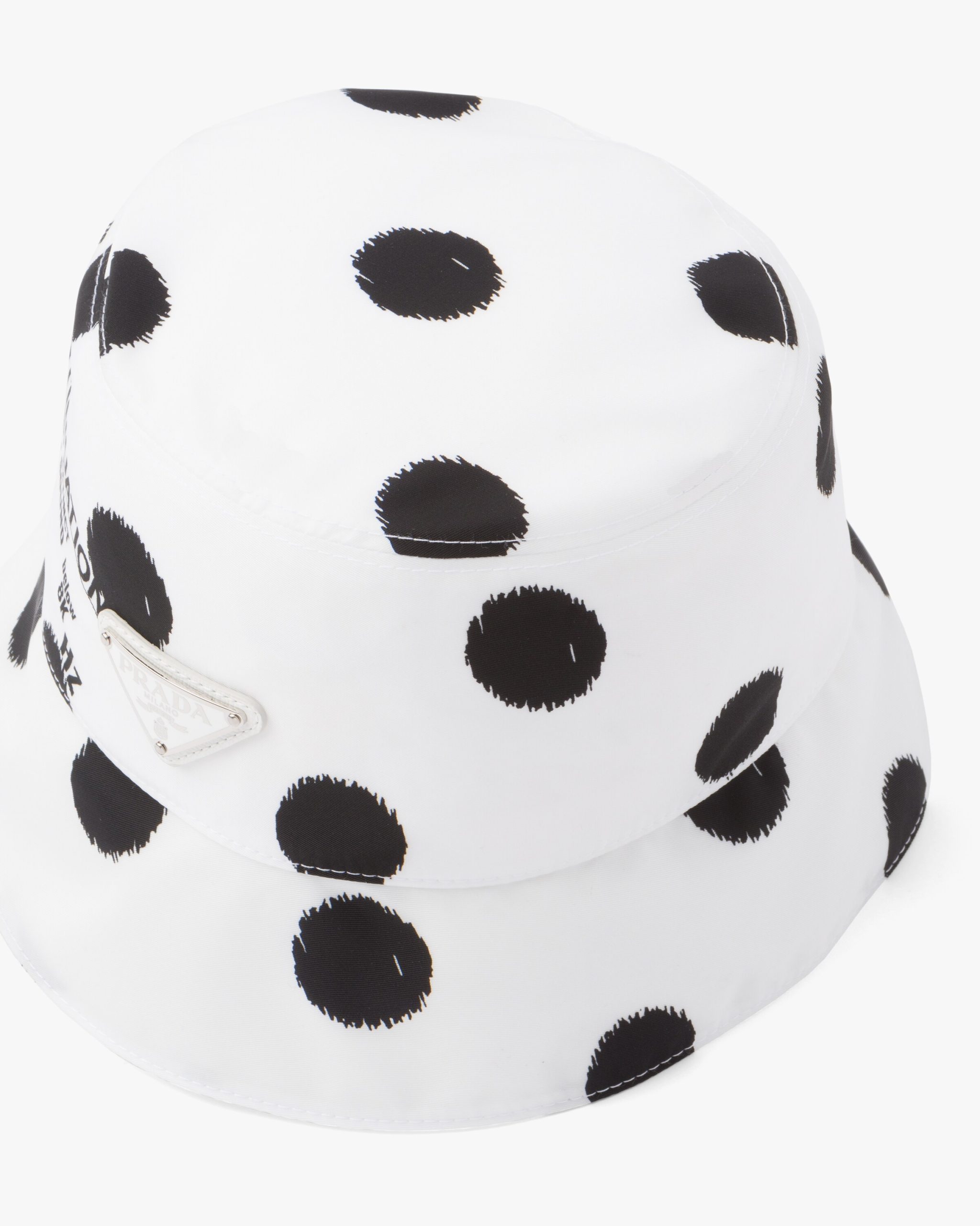 White Printed Re-Nylon bucket hat - Image 4