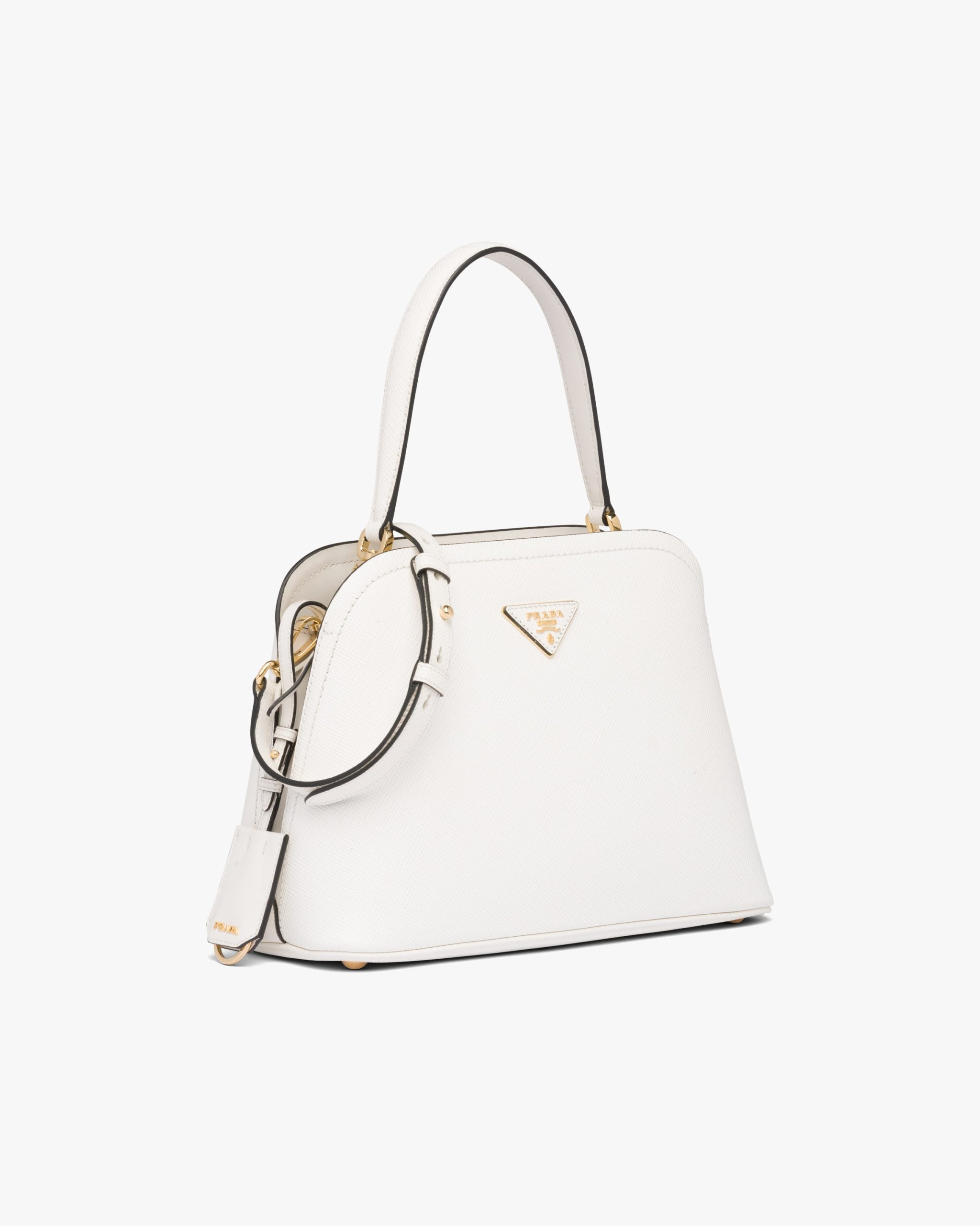 White Medium Saffiano Leather Prada Matinee Bag - Image 3