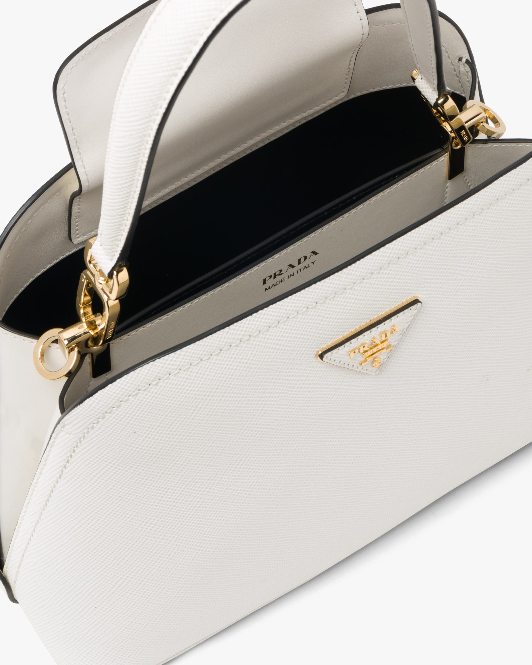 White Medium Saffiano Leather Prada Matinee Bag - Image 5