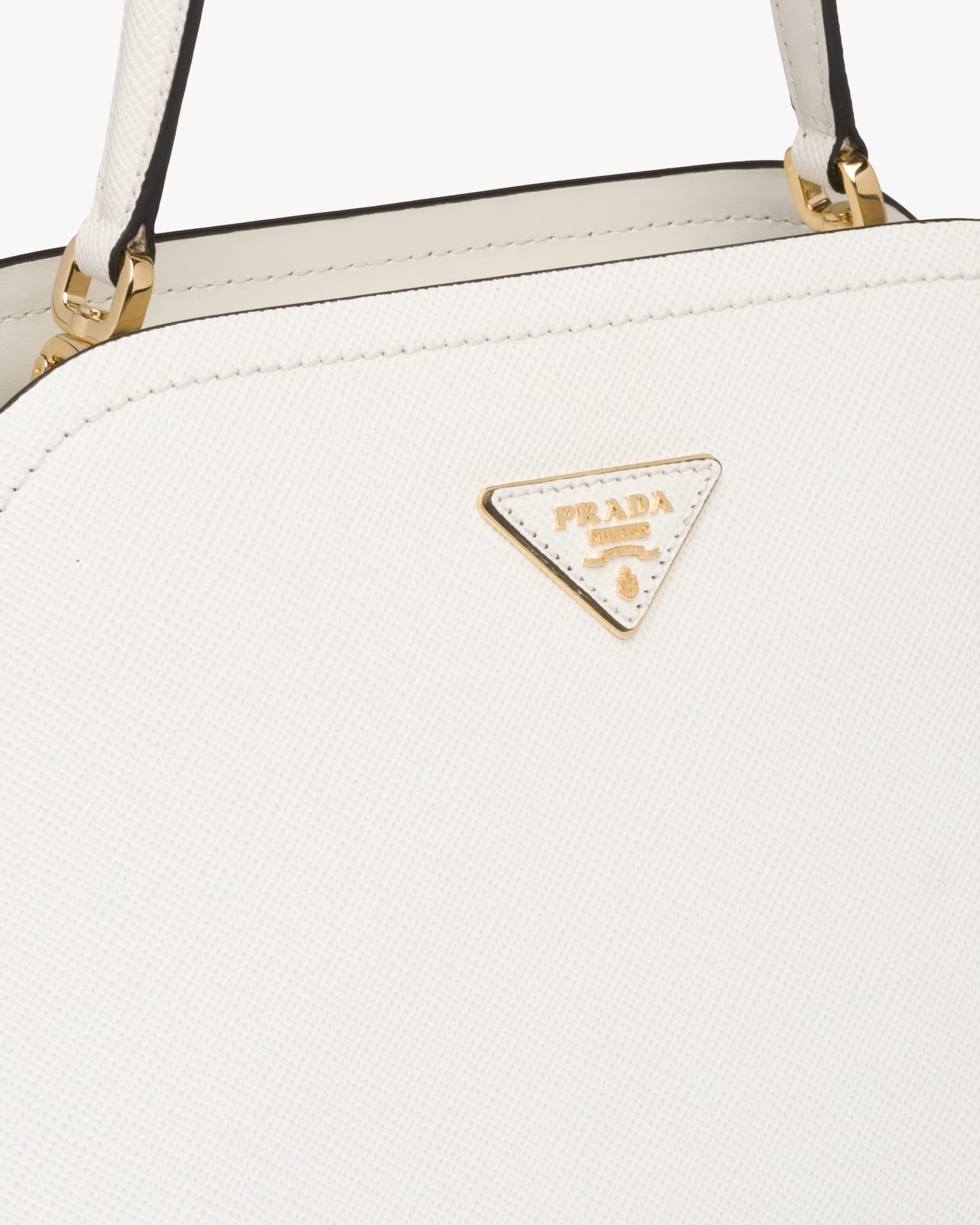 White Medium Saffiano Leather Prada Matinee Bag - Image 6