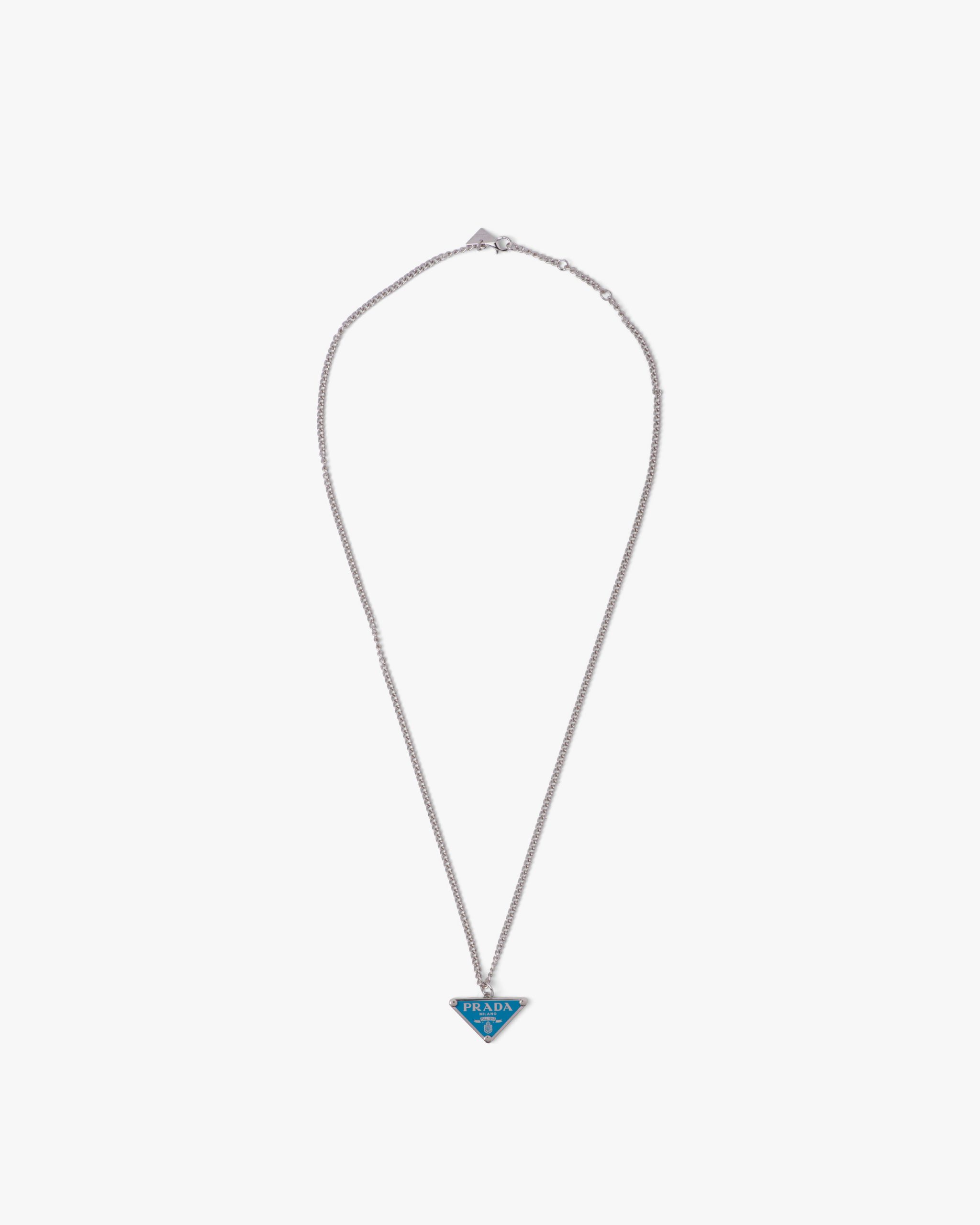 Periwinkle Blue Prada Symbole necklace