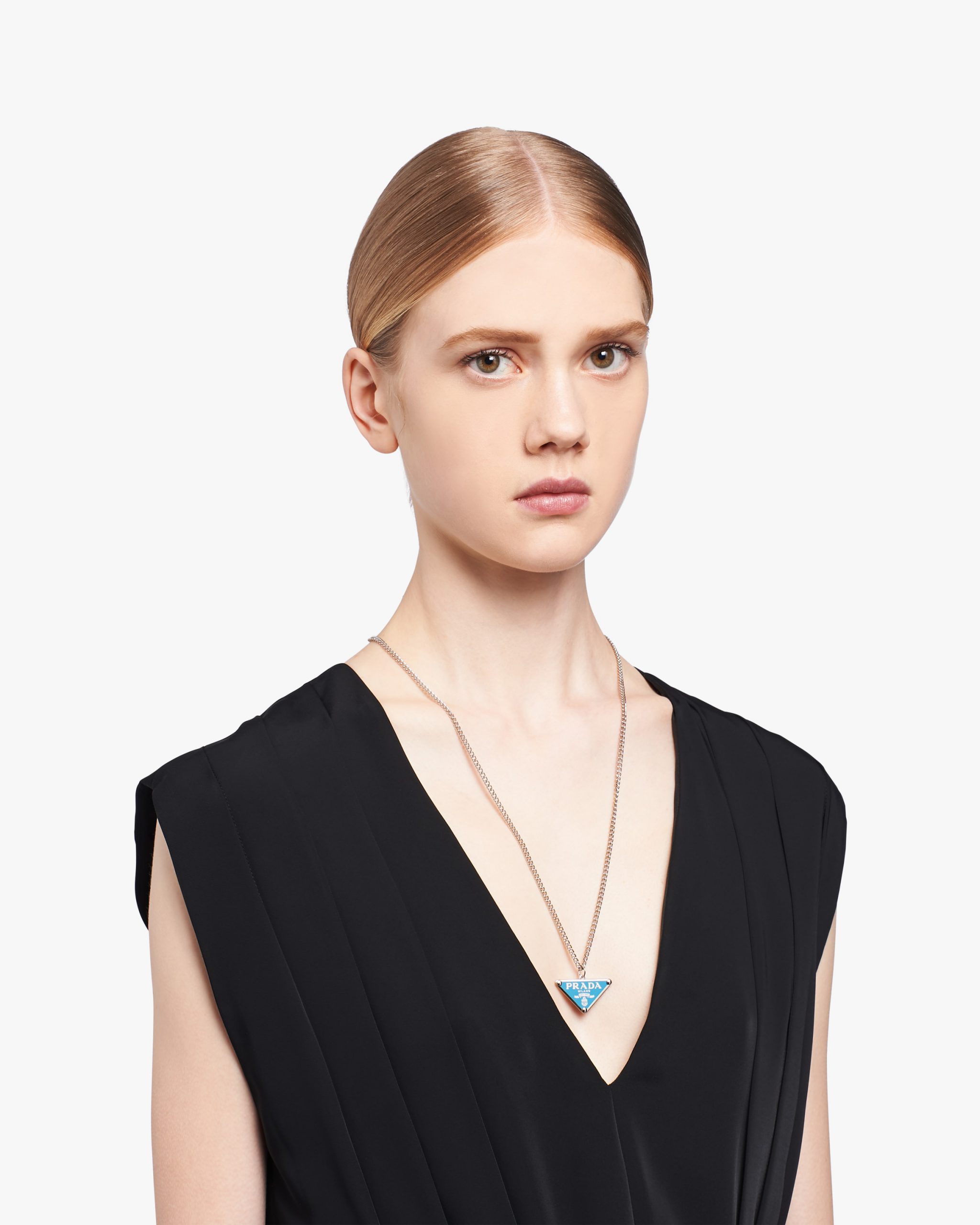 Periwinkle Blue Prada Symbole necklace - Image 2
