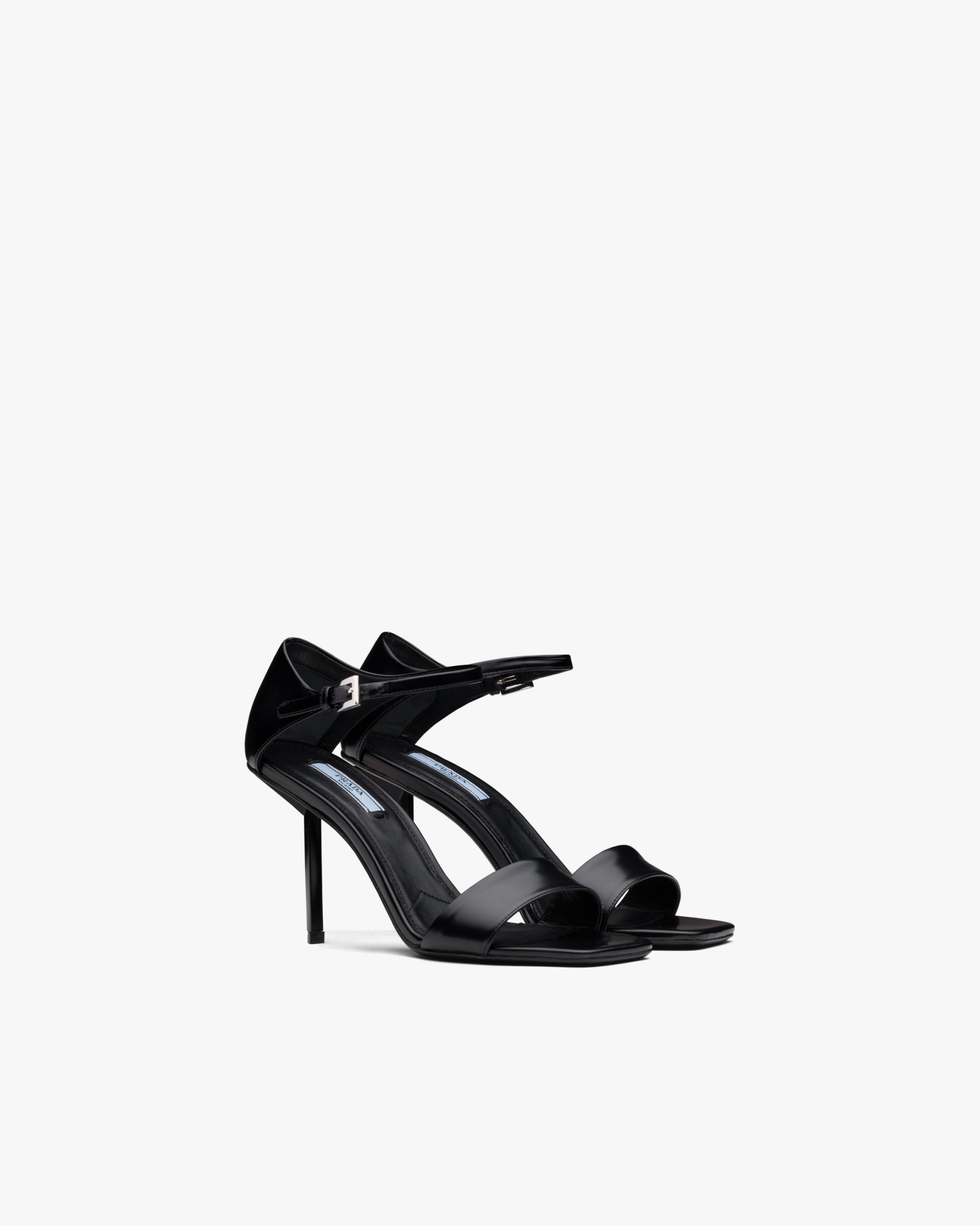 Black Brushed leather sandals