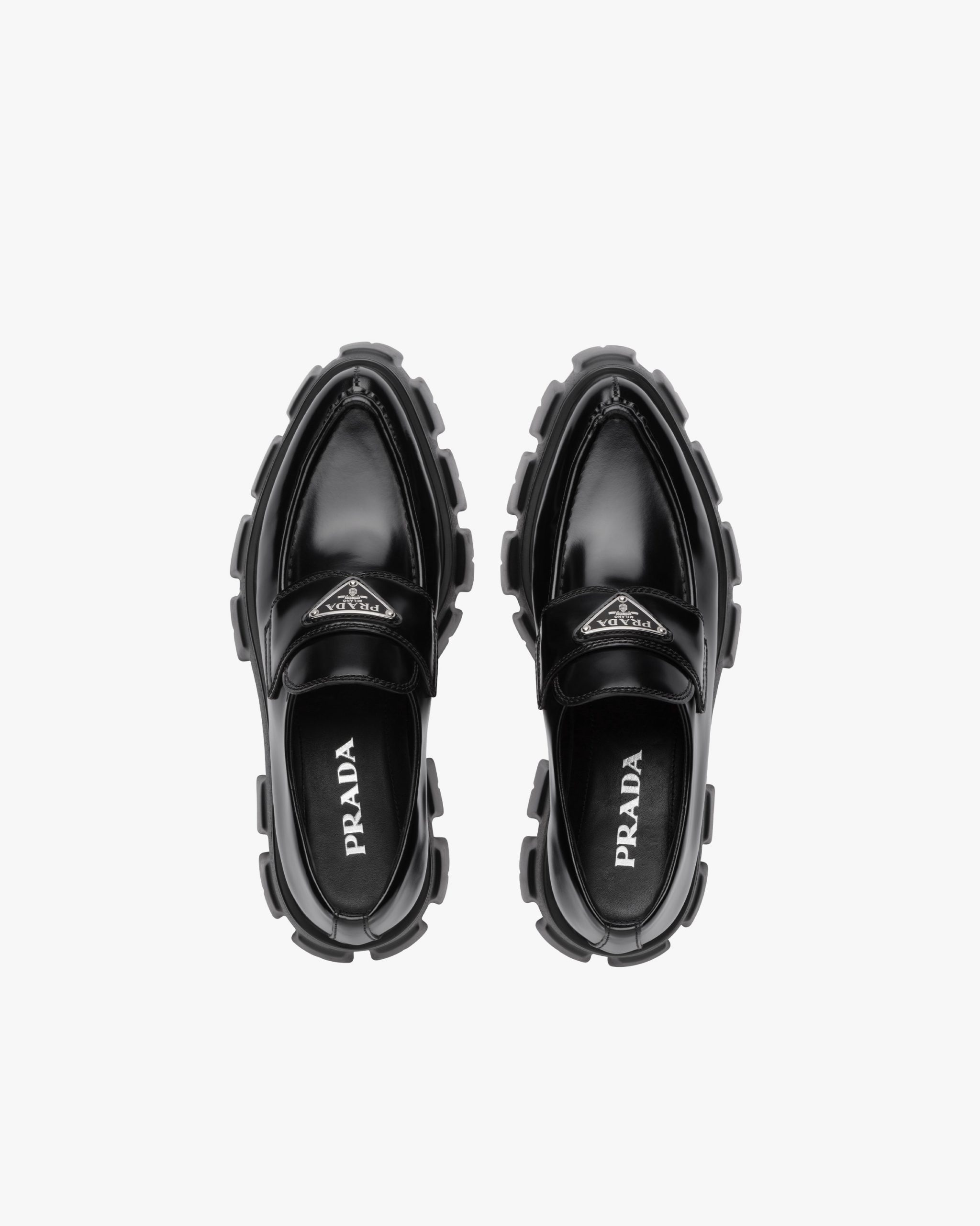 Black Monolith pointy brushed leather loafers - Image 4