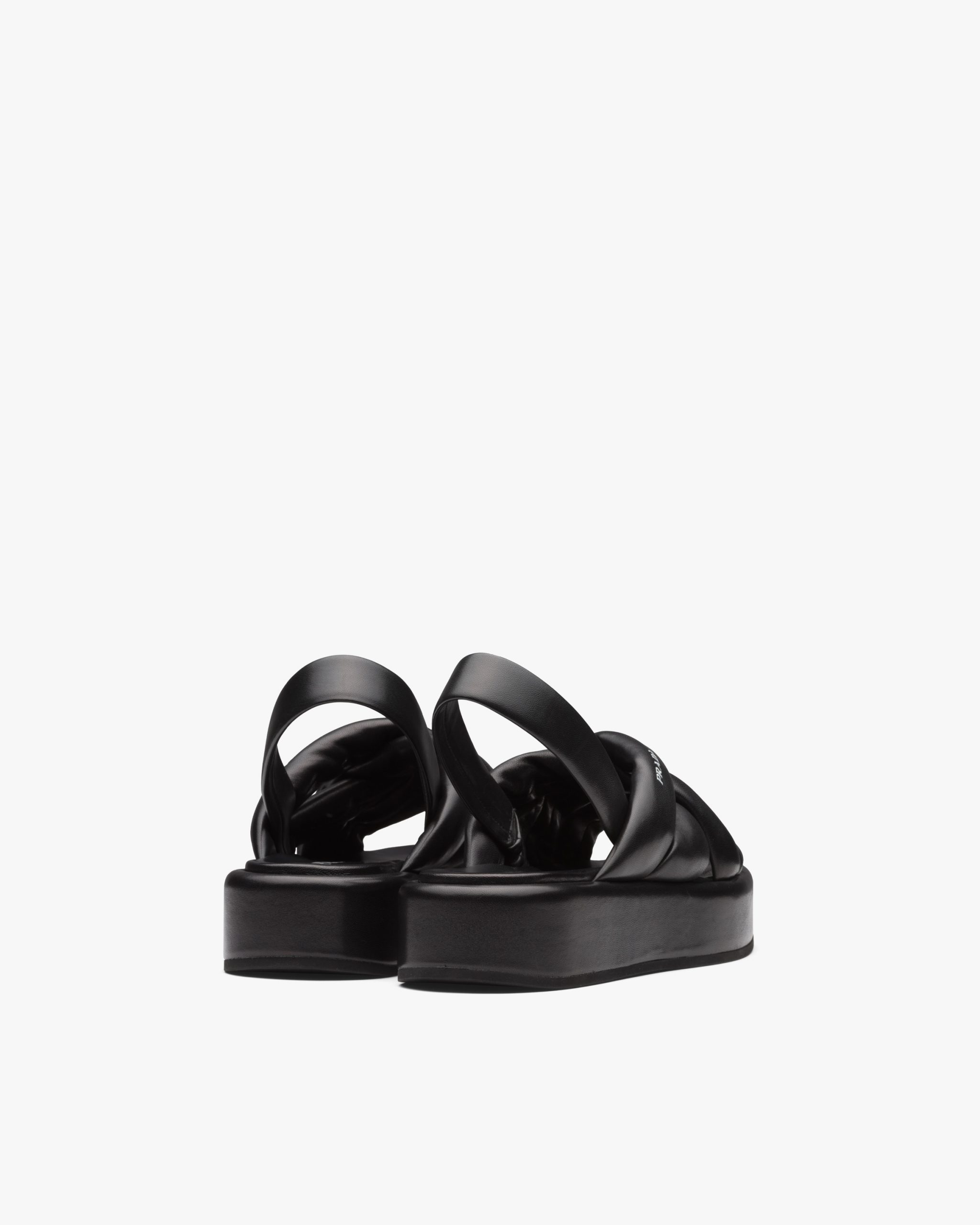 Black Nappa leather flatform sandals - Image 3
