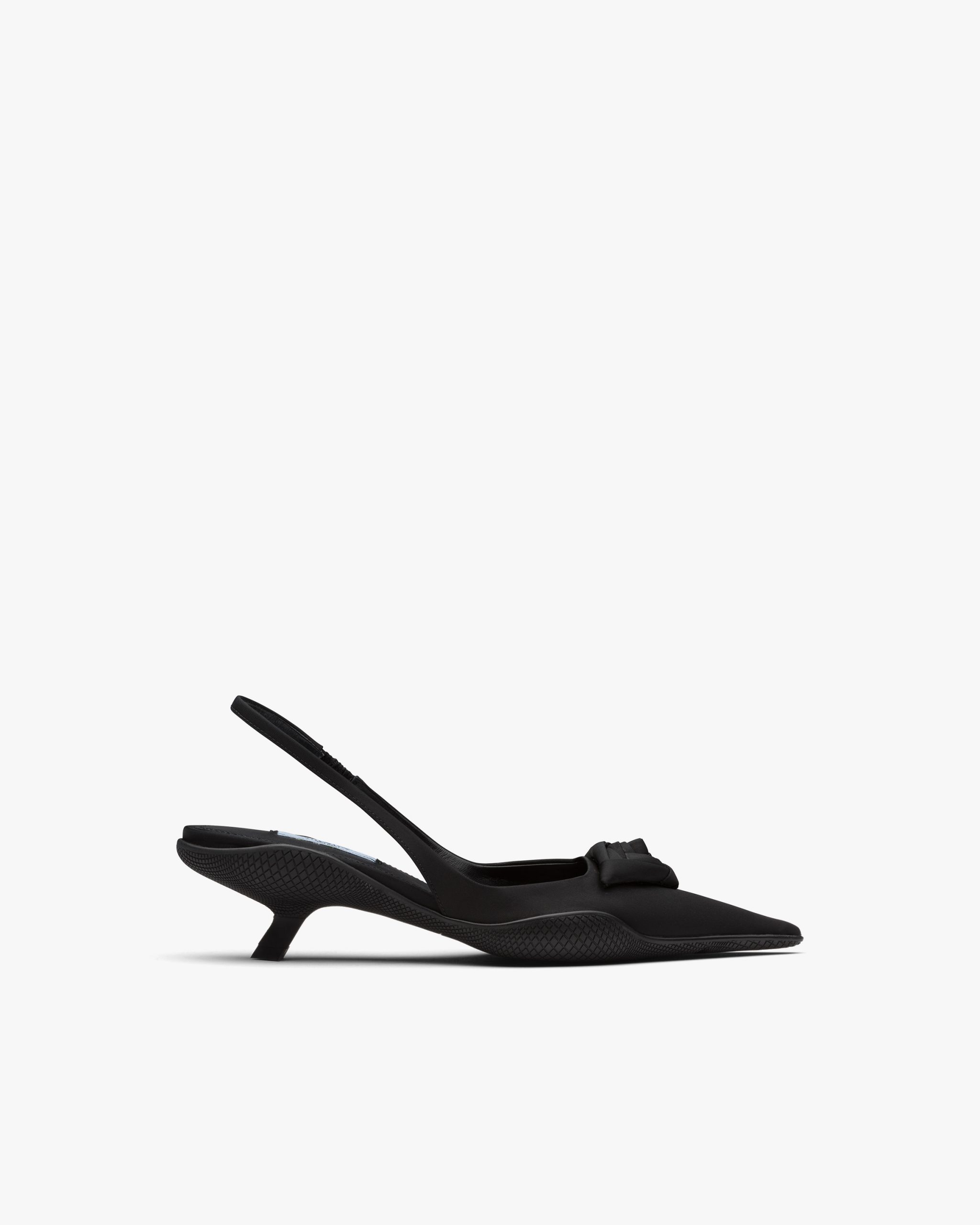 Black Nylon gabardine slingback pumps - Image 2