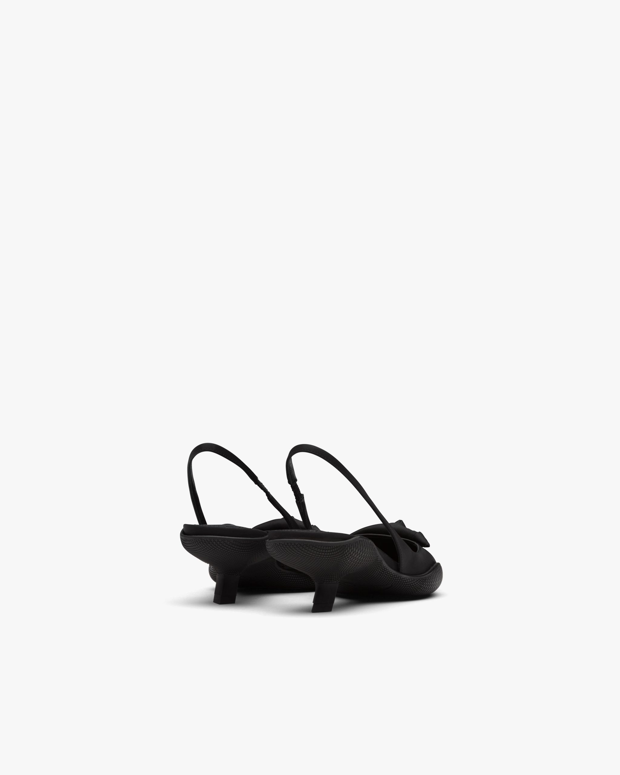 Black Nylon gabardine slingback pumps - Image 3