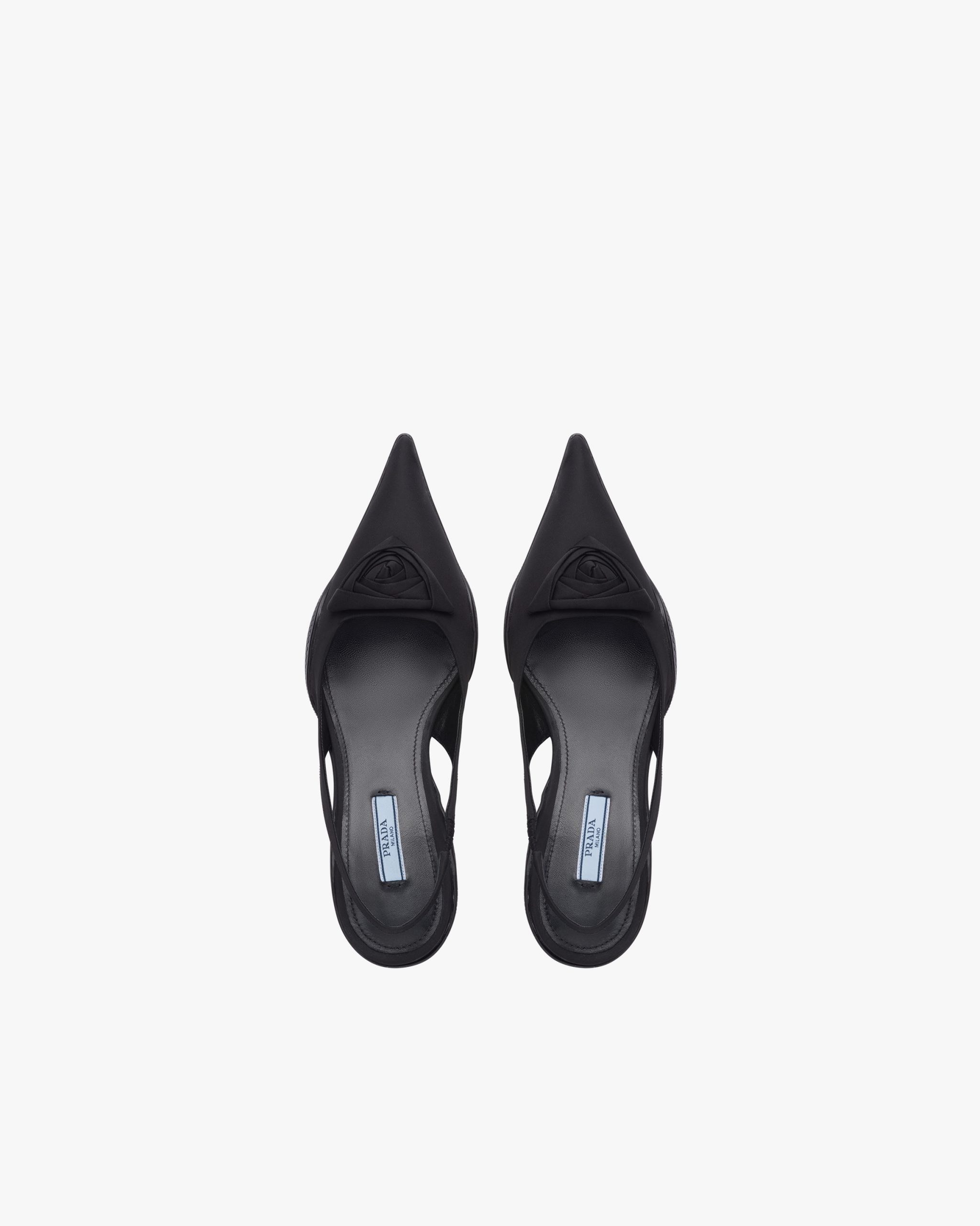 Black Nylon gabardine slingback pumps - Image 4