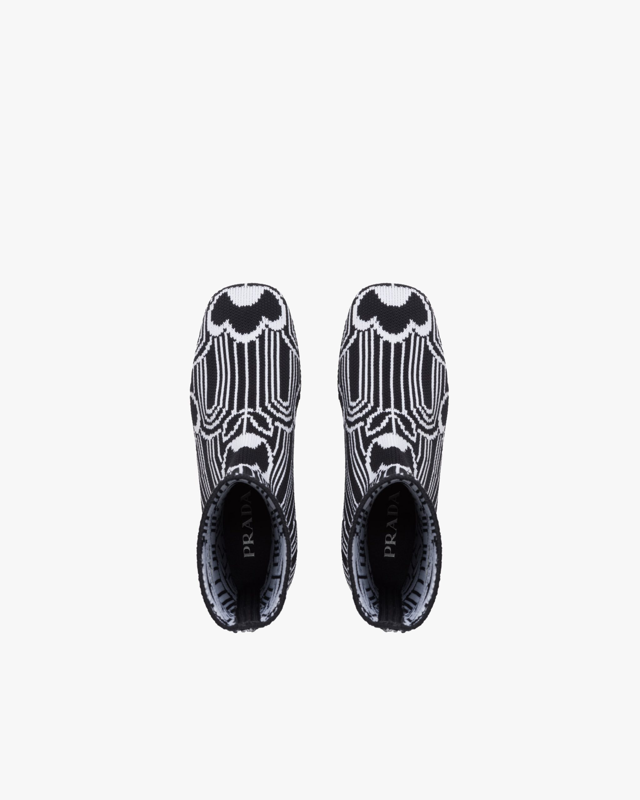 Black/white Jacquard knit platform boots - Image 4