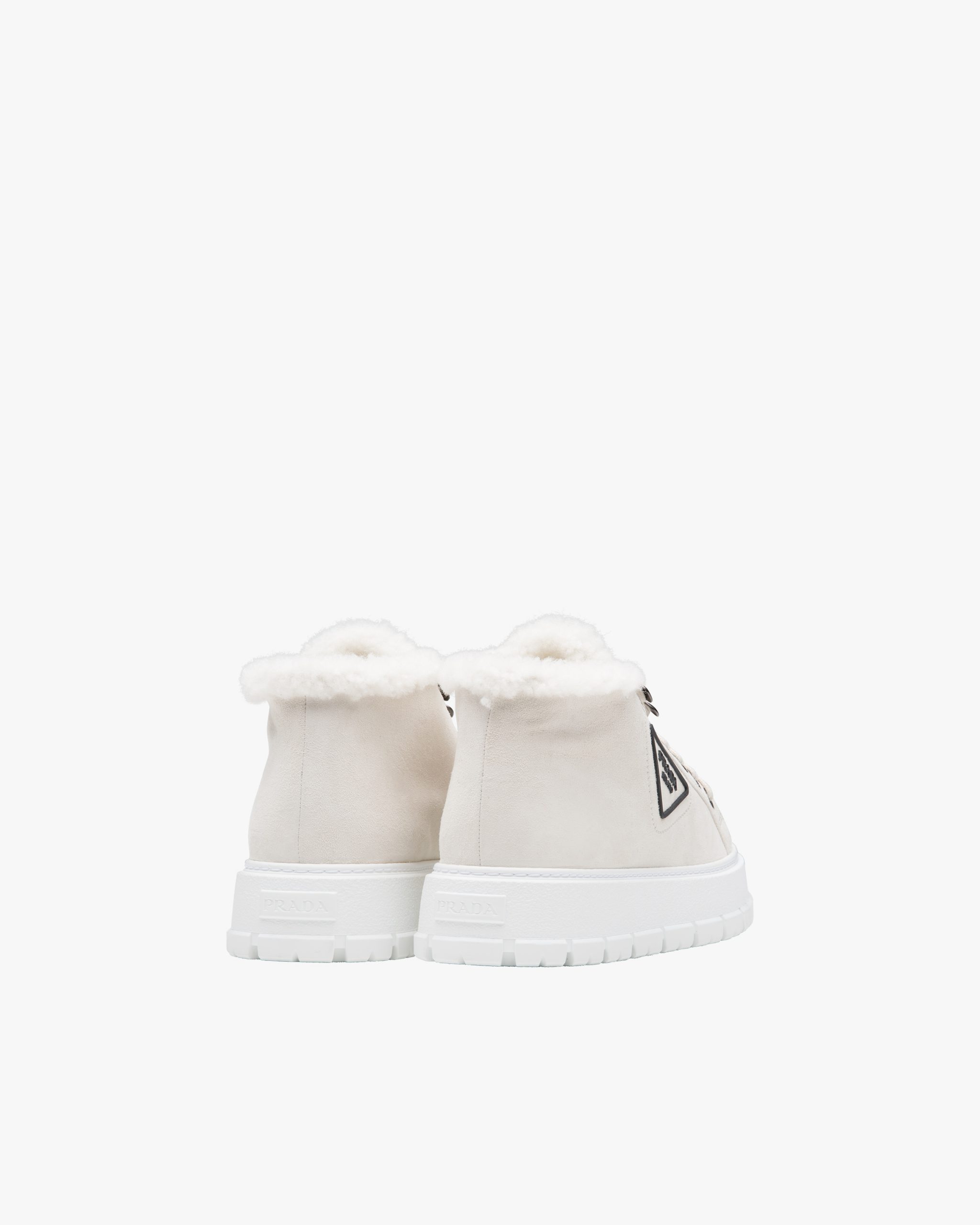 Chalk White Suede lace-up booties - Image 3