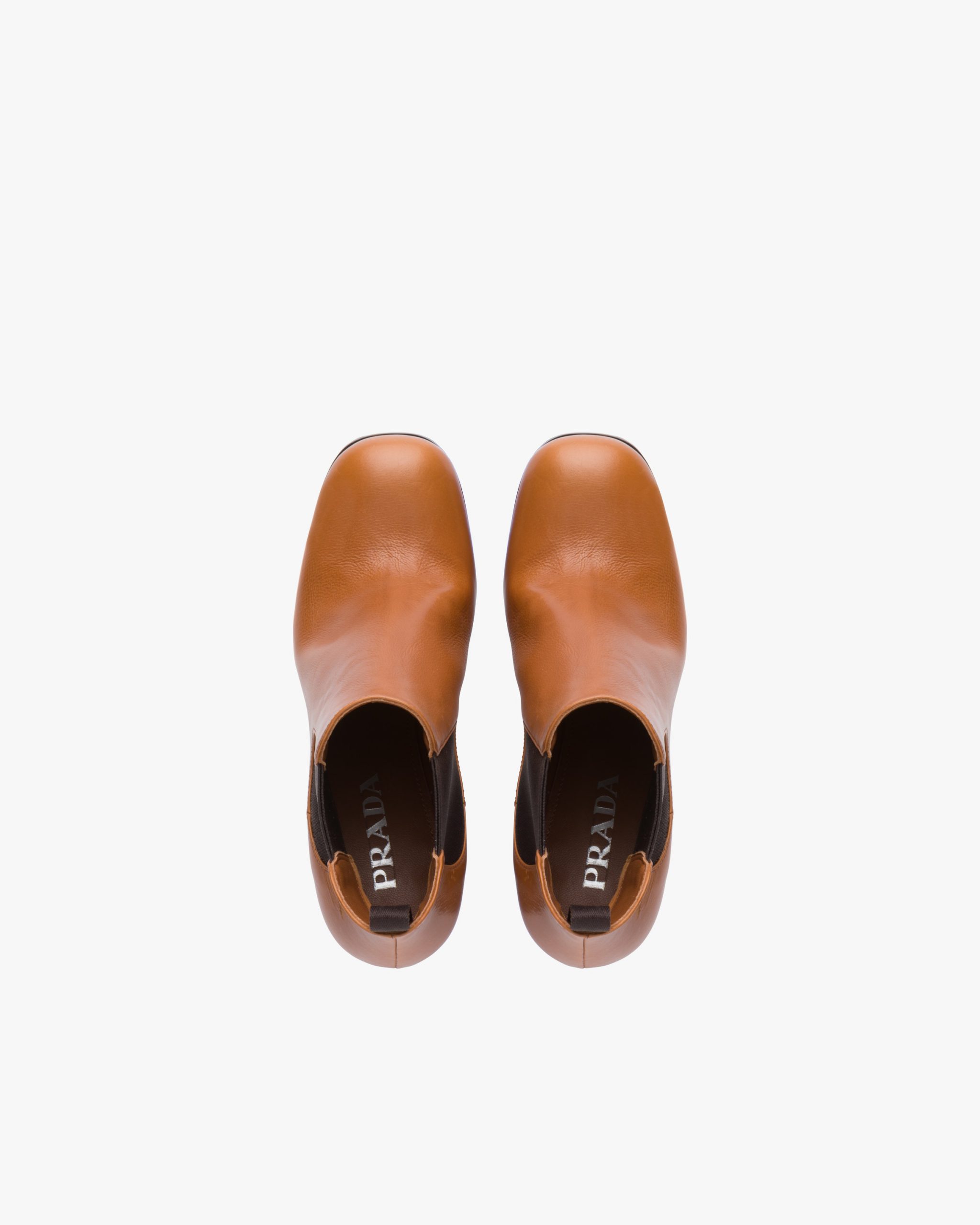Cognac Leather platform booties - Image 4