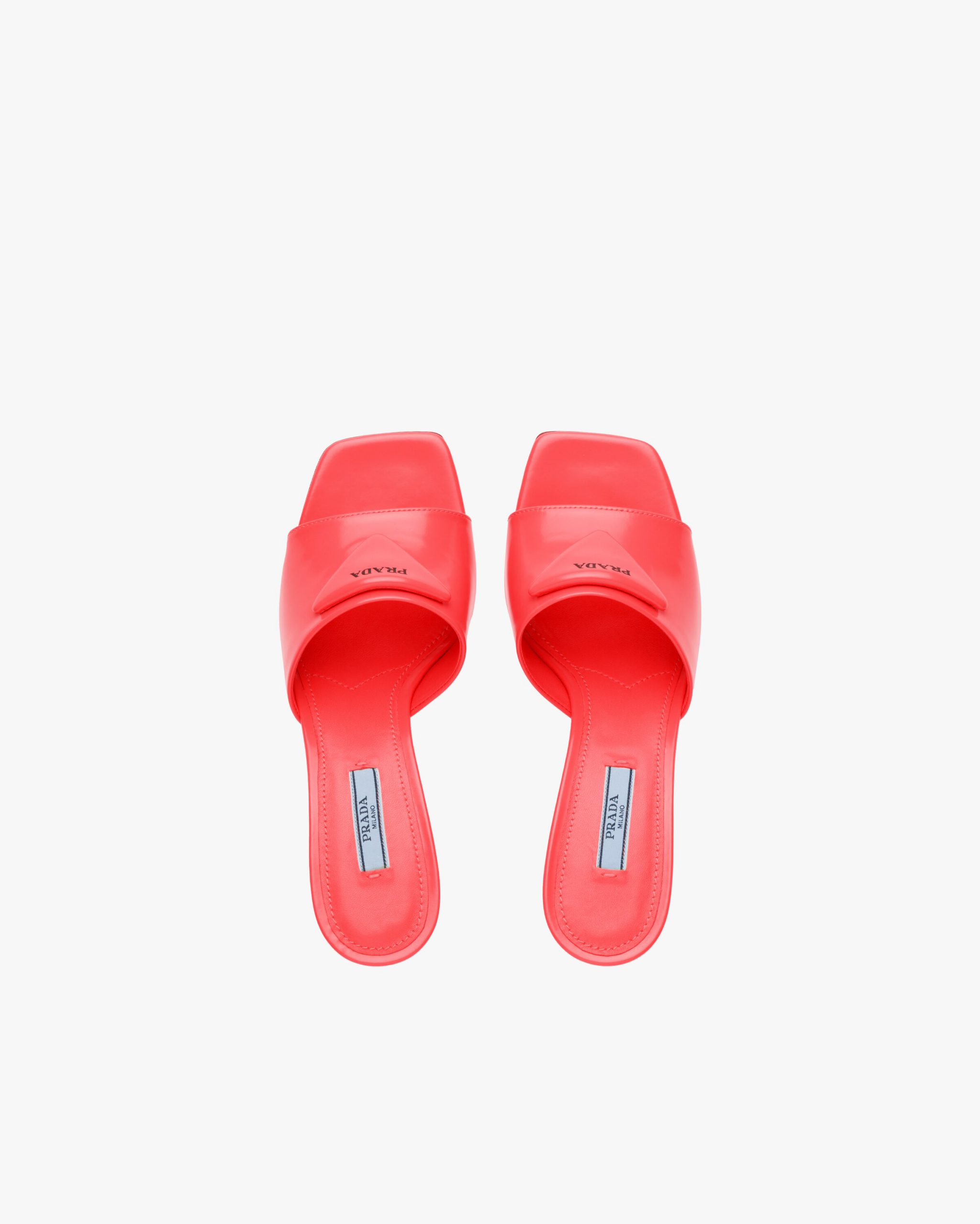 Coral Brushed leather mid-heeled slides - Image 4