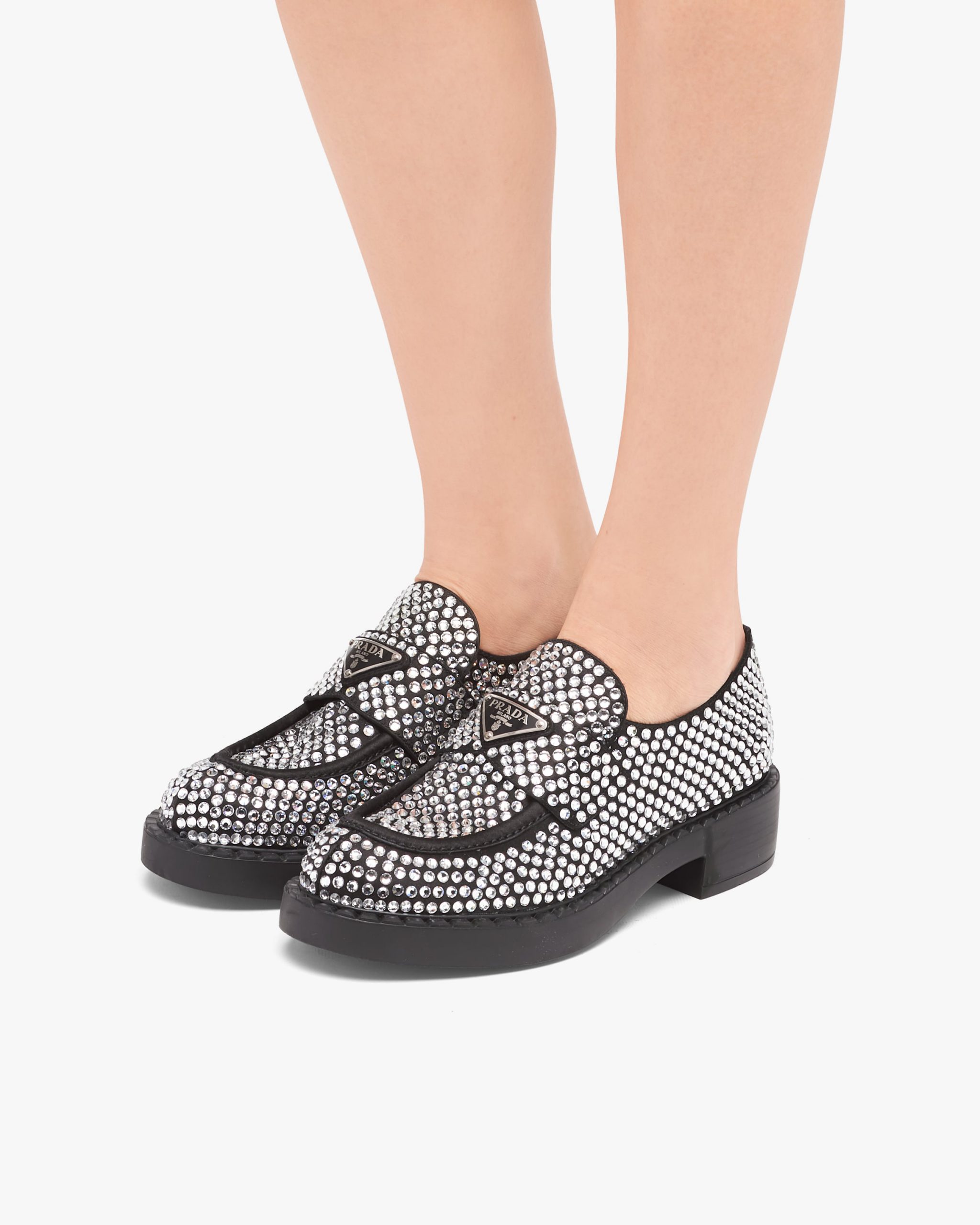 Crystal Satin loafers with crystals - Image 5