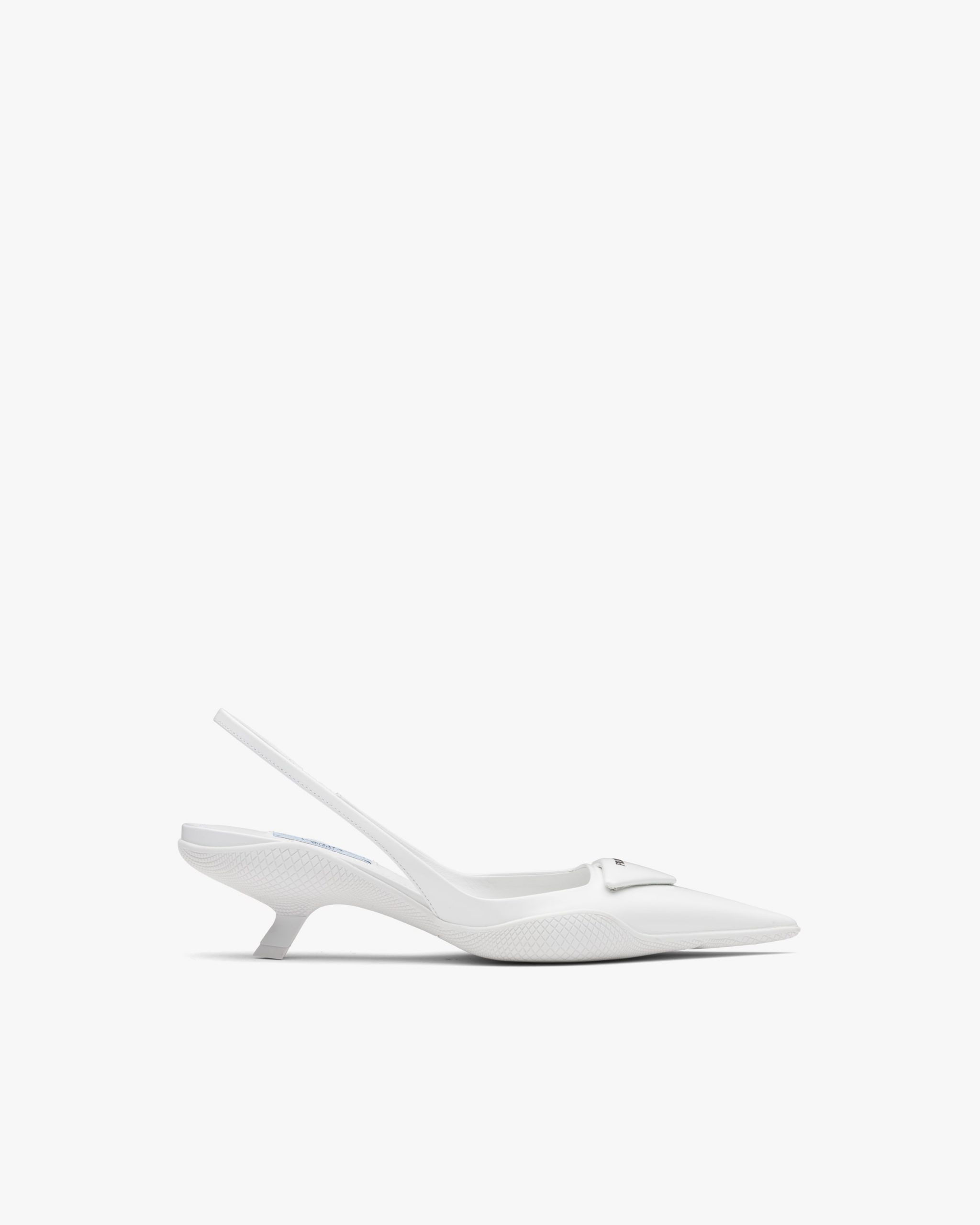 White Brushed leather slingback pumps - Image 2