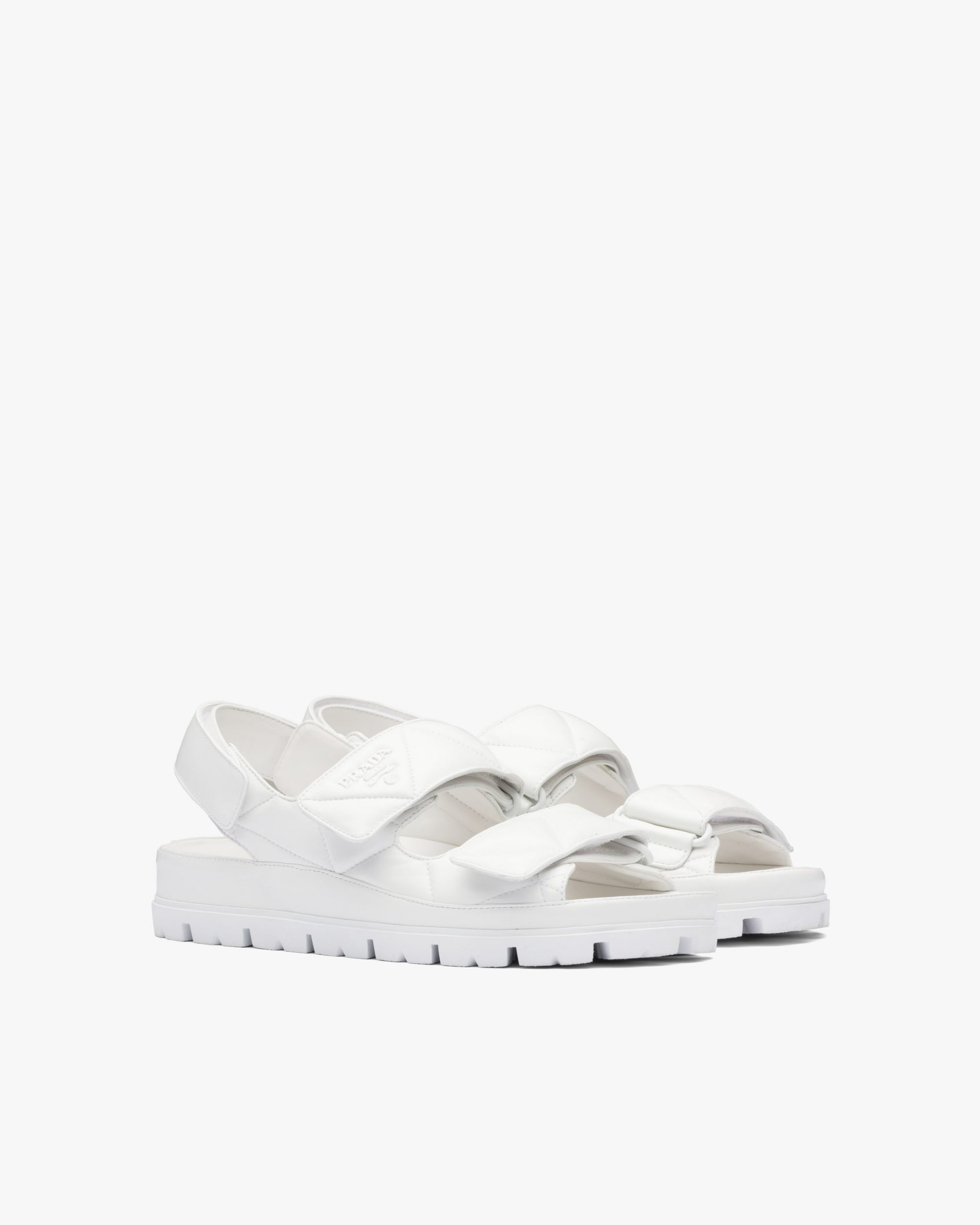 White Padded nappa leather sandals