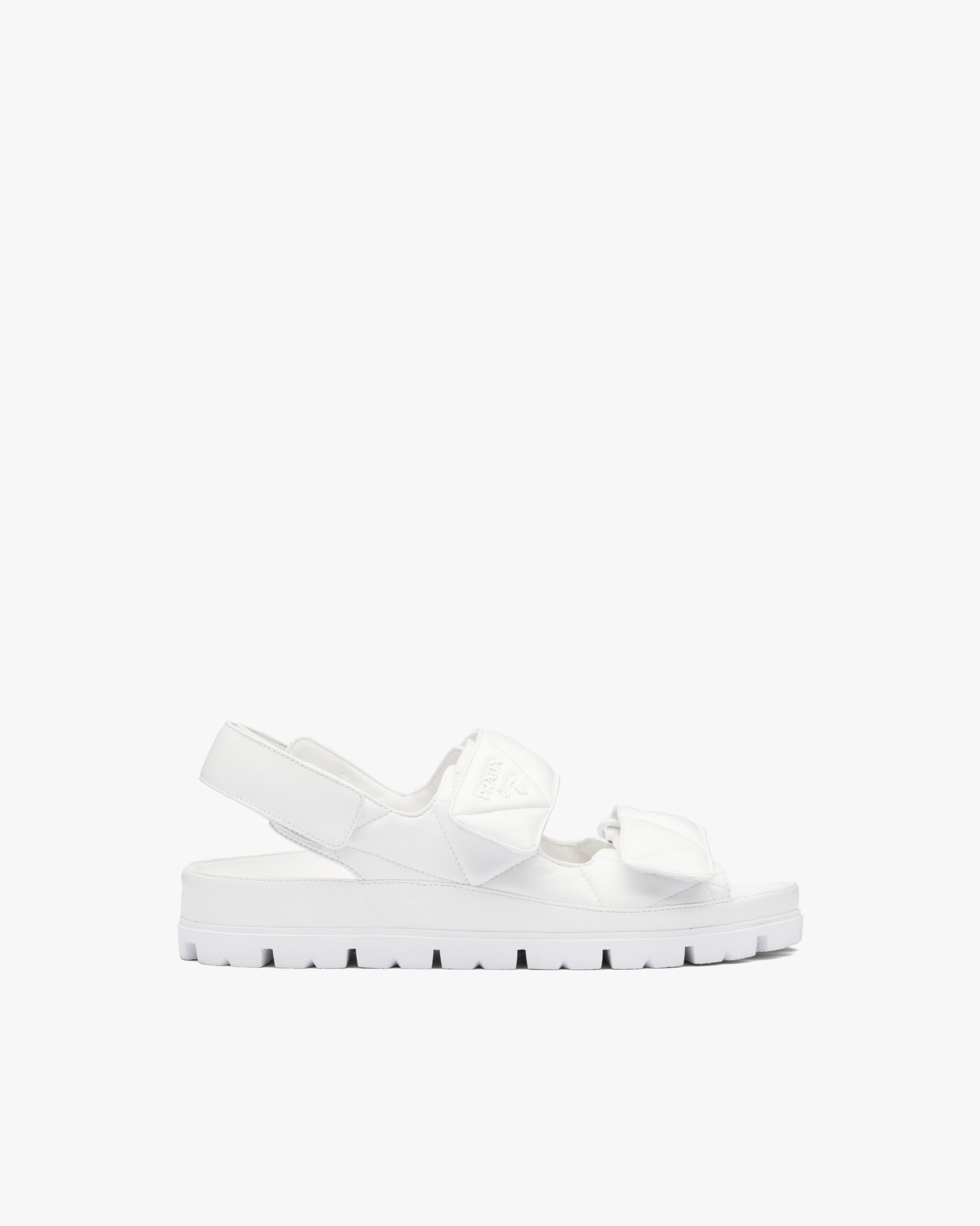 White Padded nappa leather sandals - Image 2