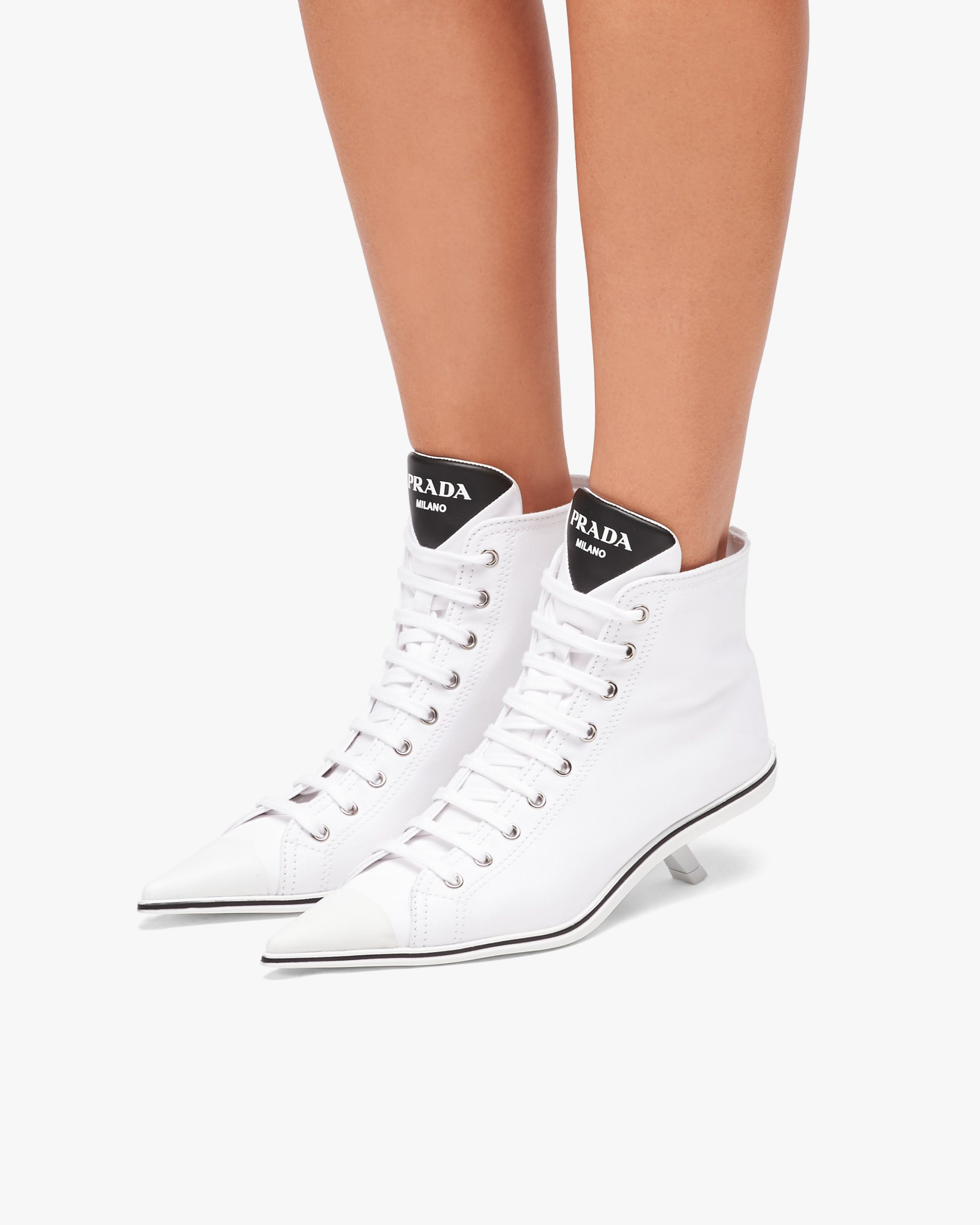 White Prada Synthesis heeled high-top sneakers - Image 5