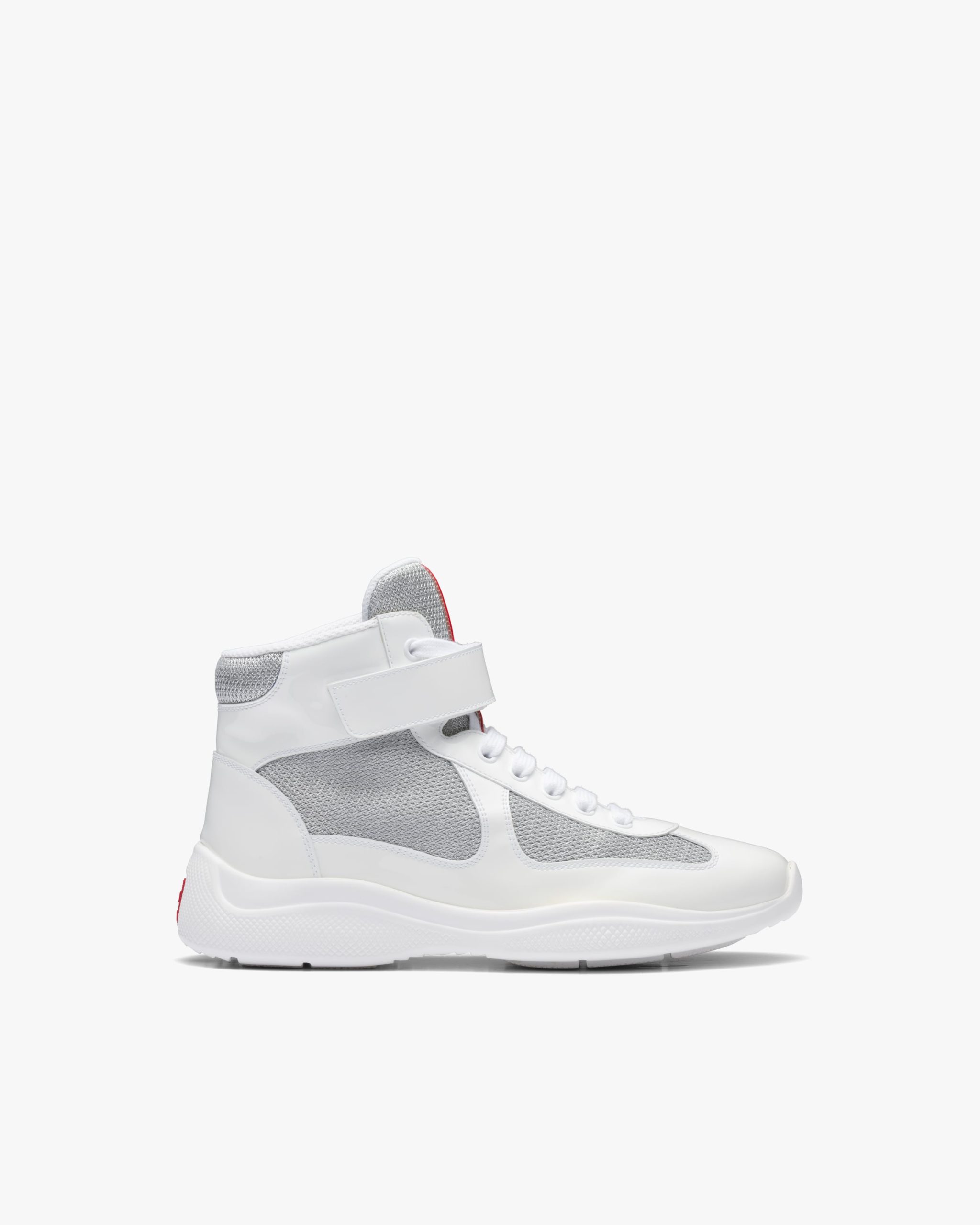White/silver Prada Americas Cup high-top sneakers - Image 2