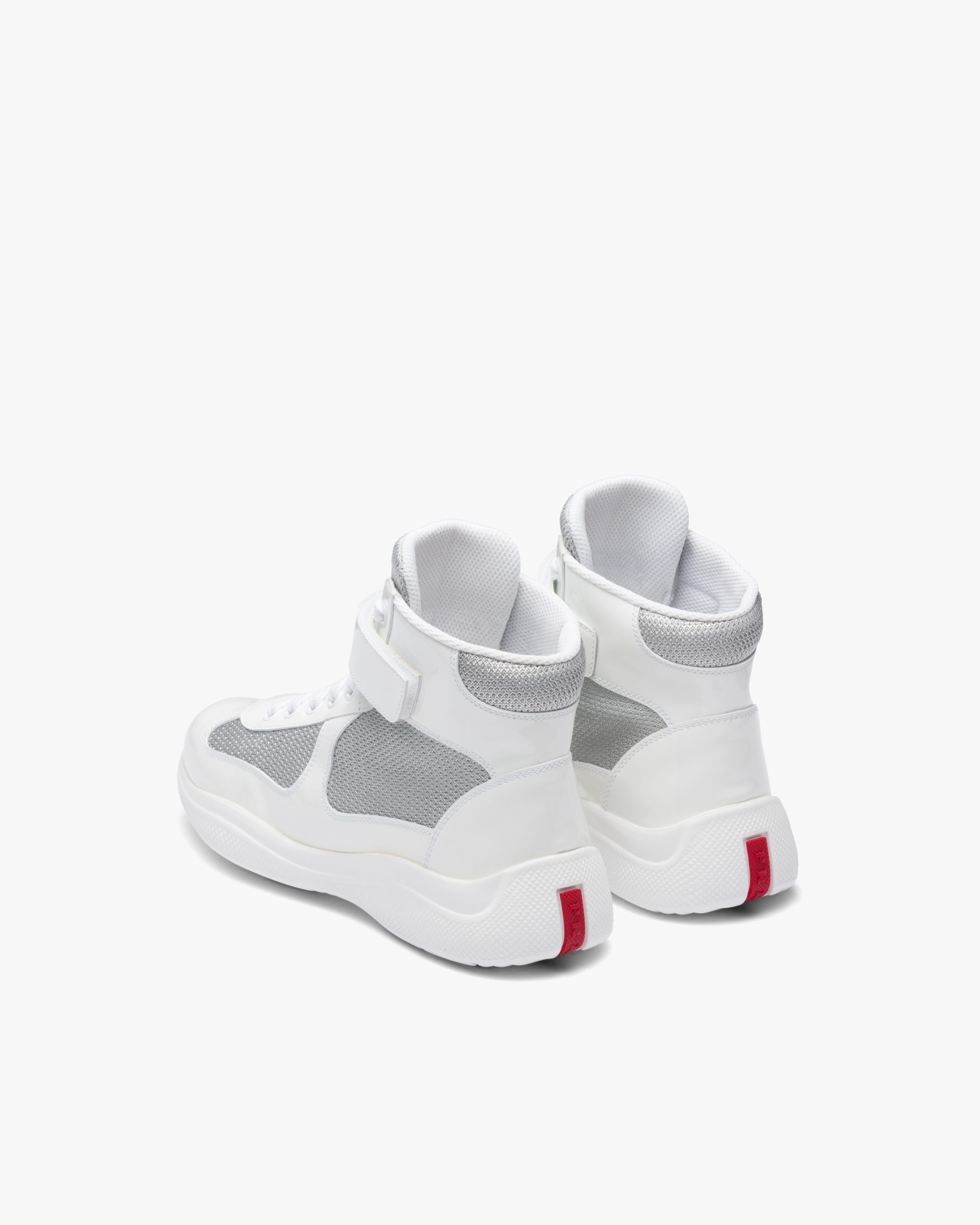 White/silver Prada Americas Cup high-top sneakers - Image 3